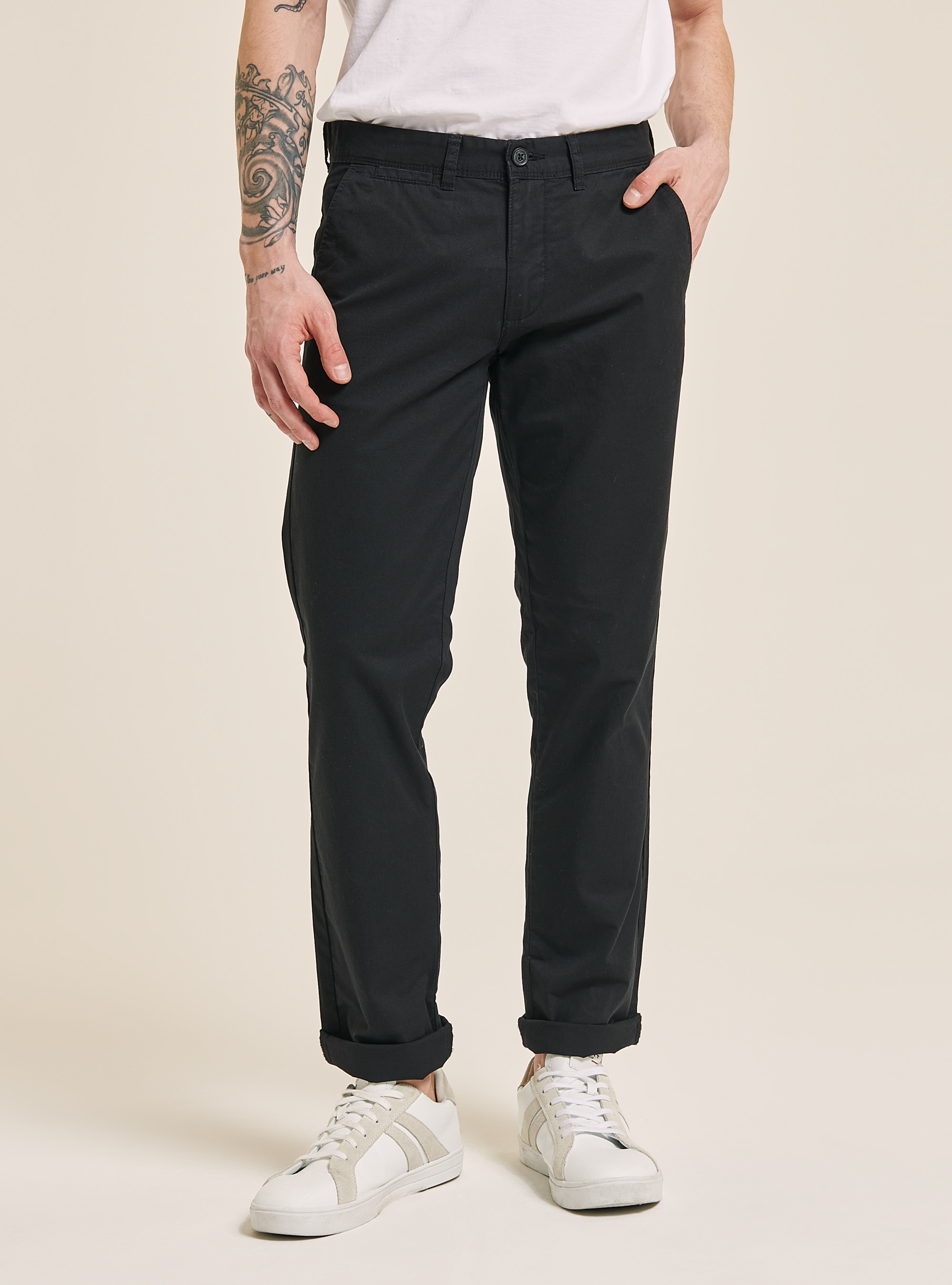 Twill-Chinos, C101 BLACK