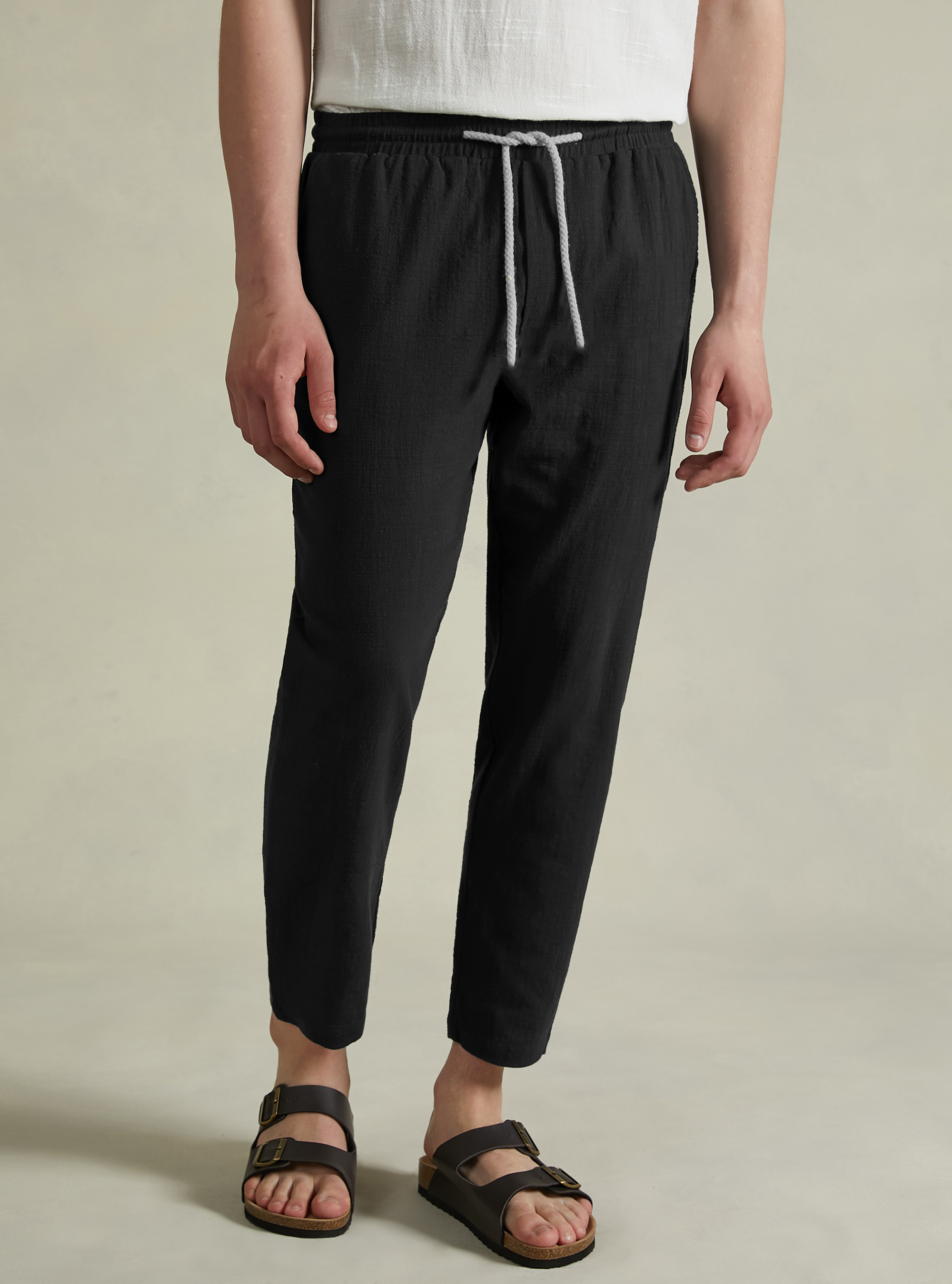 Jogginghose aus einer Leinenmischung, BK1 BLACK