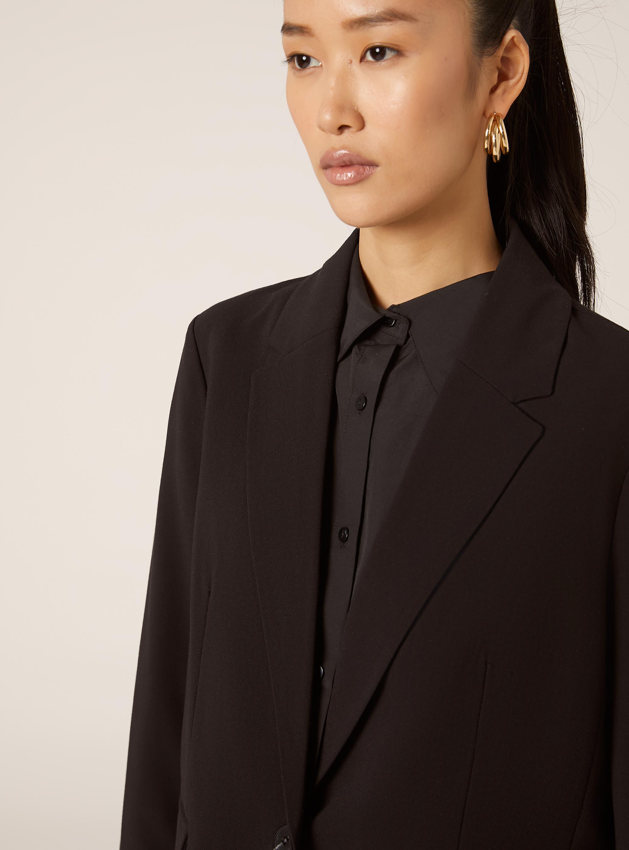 Single breasted regular fit blazer, BK1 BLACK