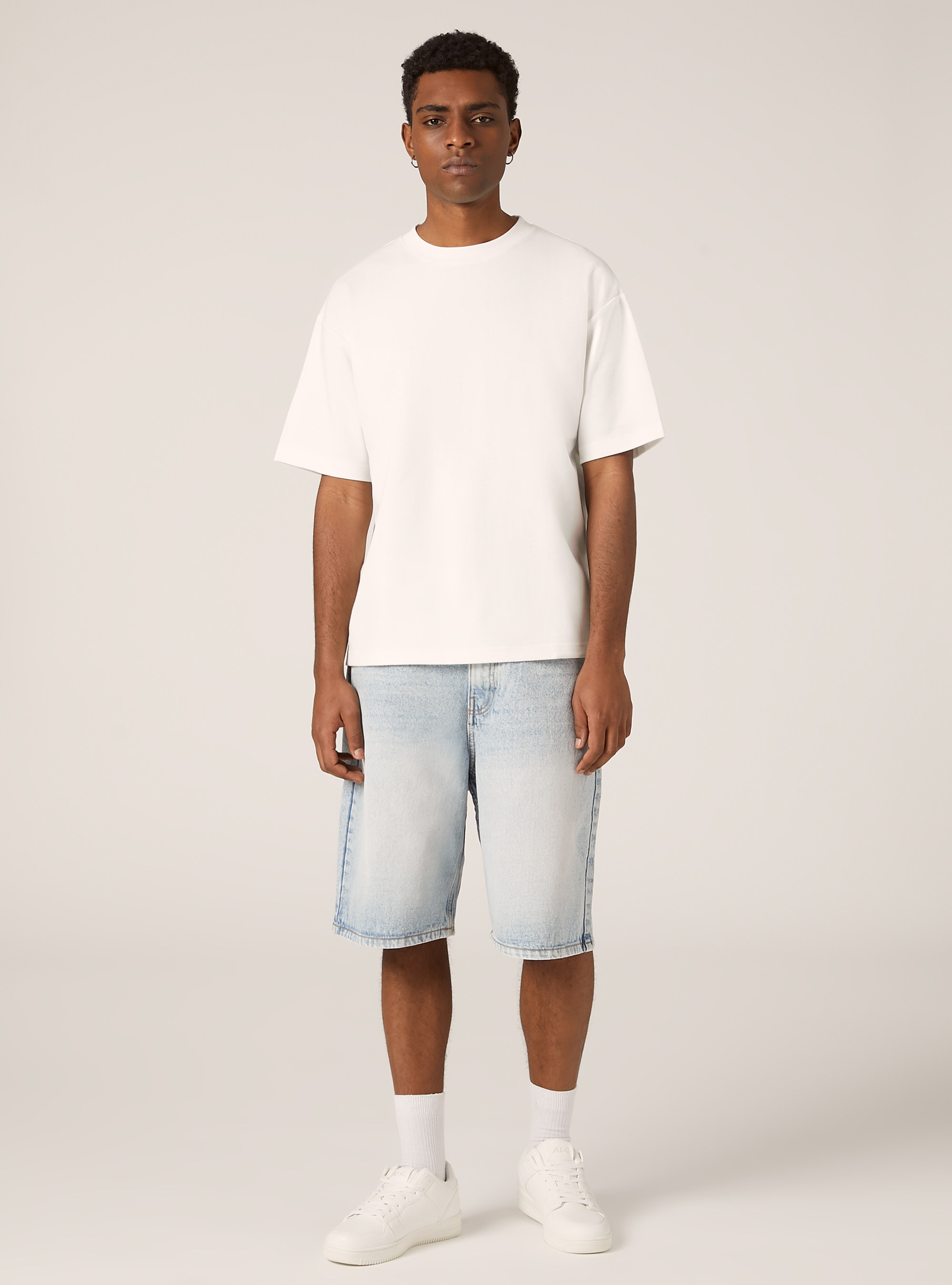 Bermuda loose fit en denim, D008 SUPER LIGHT BLUE