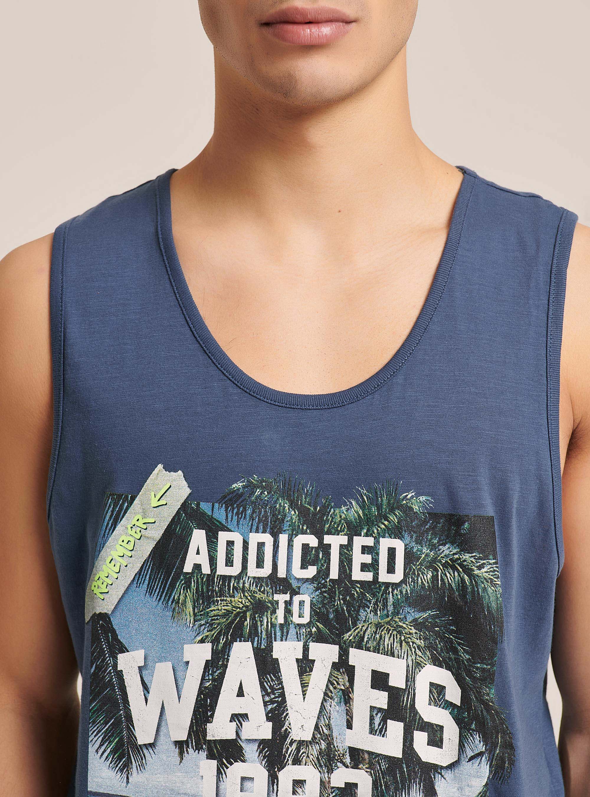 Tanktop mit Aufdruck City, C222 BLUE