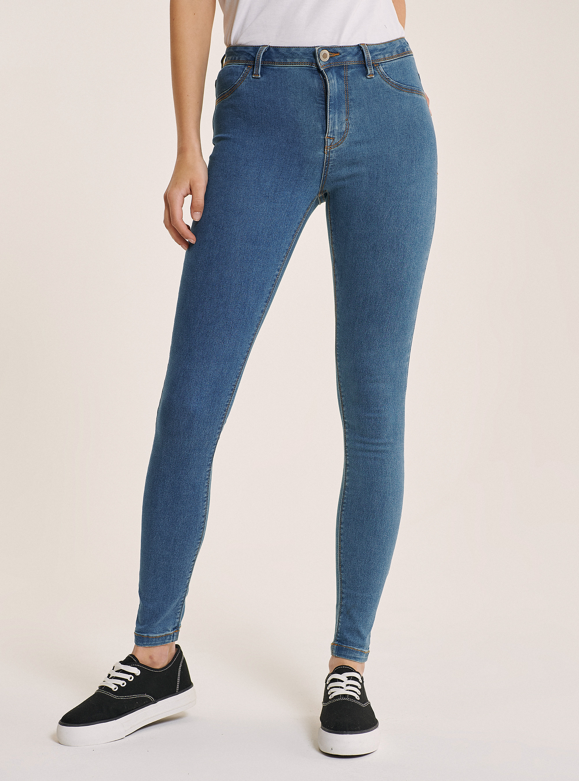 Jean super skinny taille haute confort, C272 BLUE