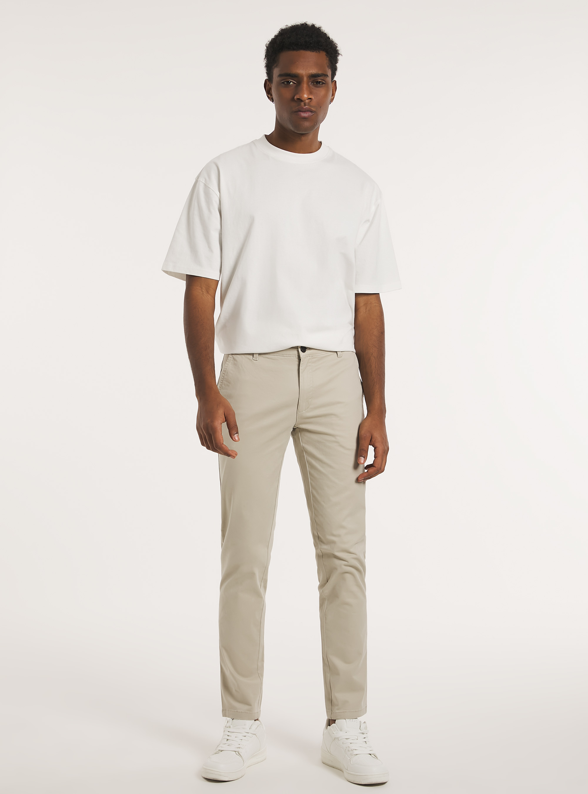 Skinny fit stretch twill chinos, BG2 BEIGE MEDIUM