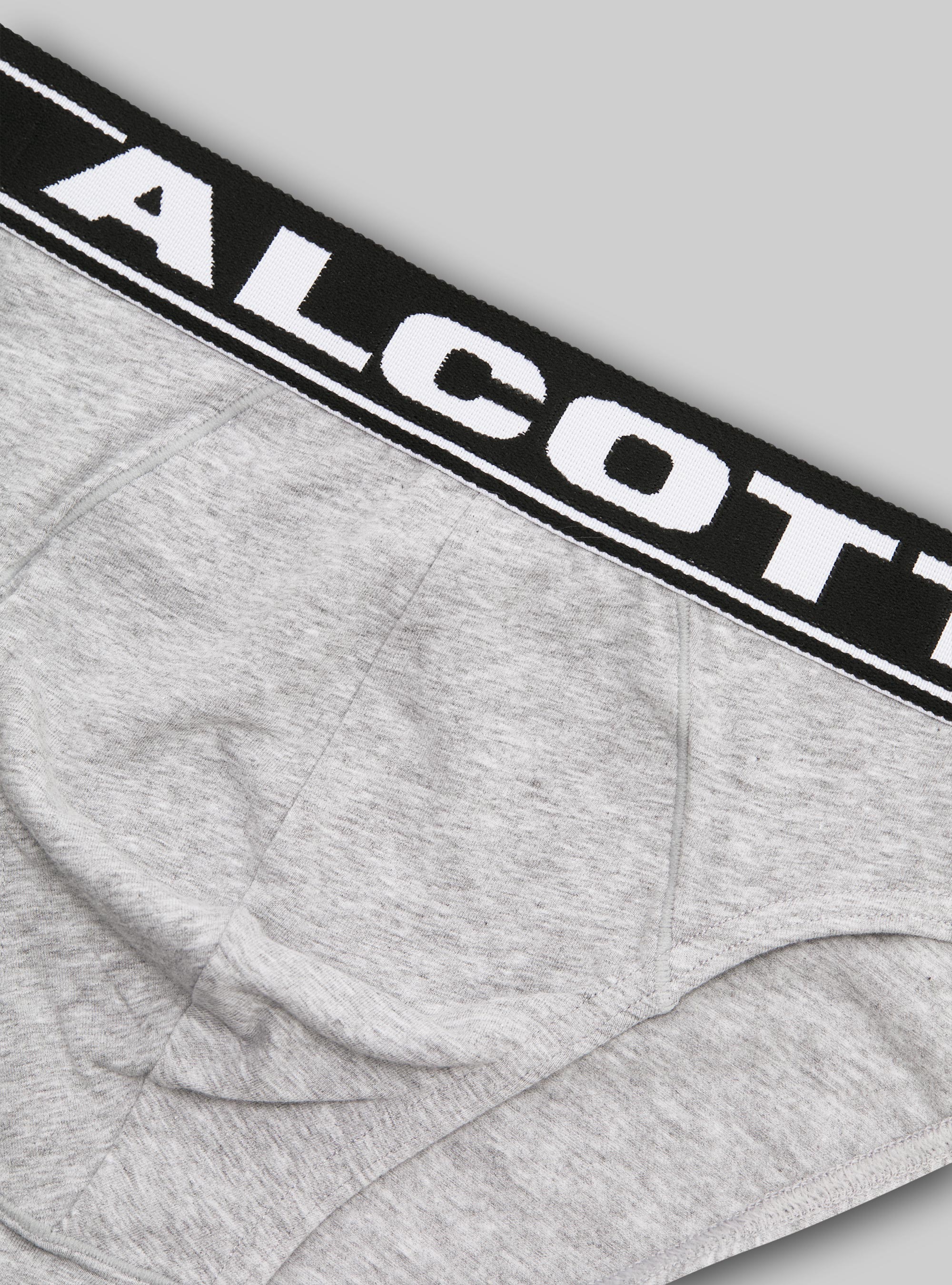 Stretch cotton briefs with logo, MGY2 GREY MEL MEDIUM