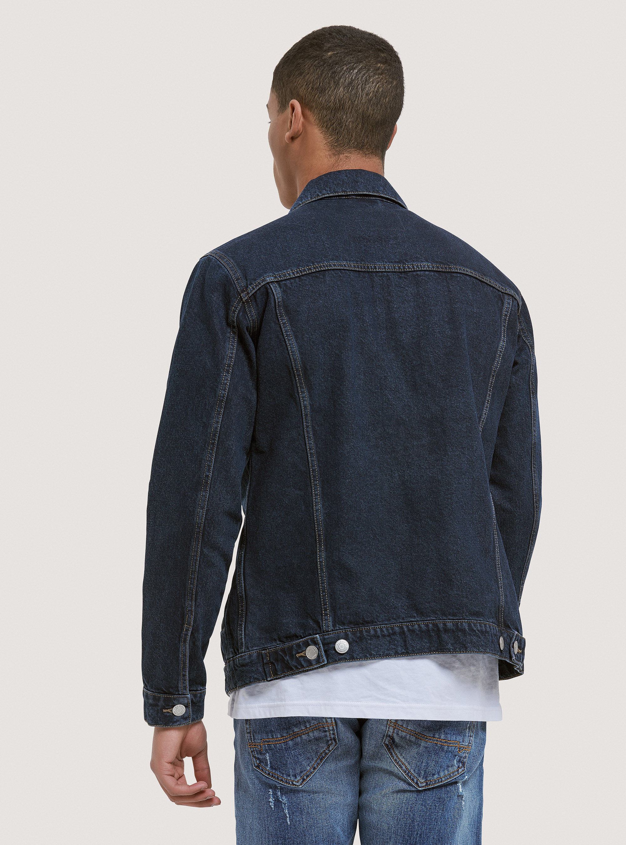Regular fit denim jacket, BLUE NAVY