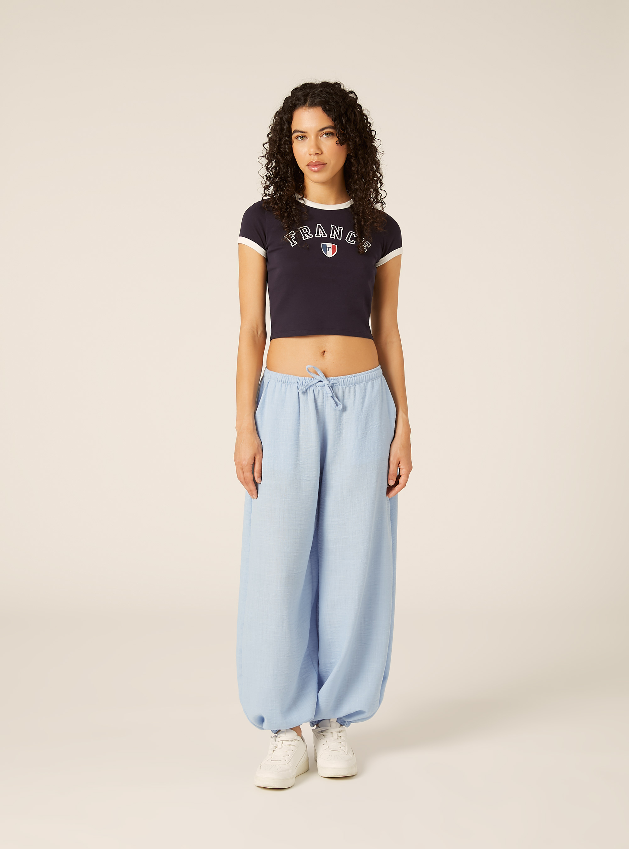 Pantaloni balloon fit, AZZURRO CHIARO