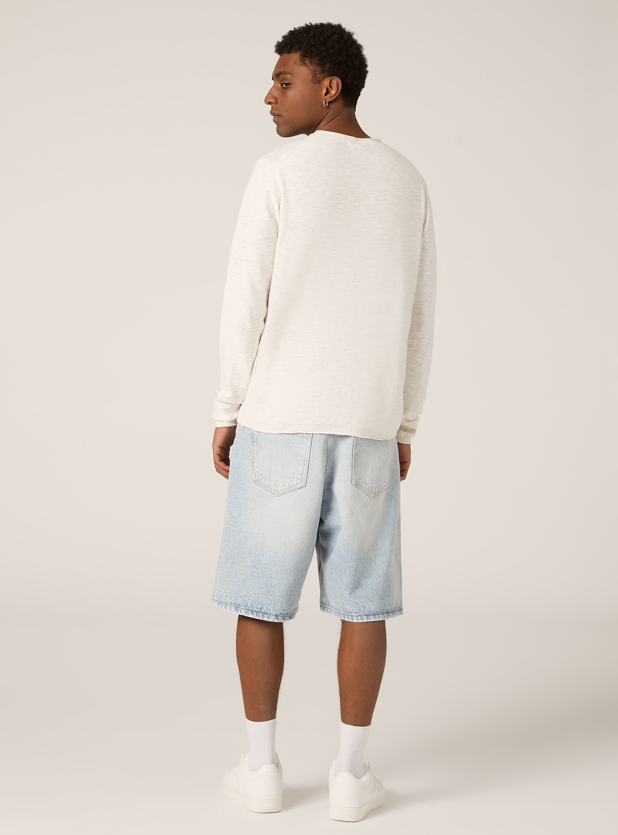 Pull en coton slub l&eacute;ger, WH2 WHITE