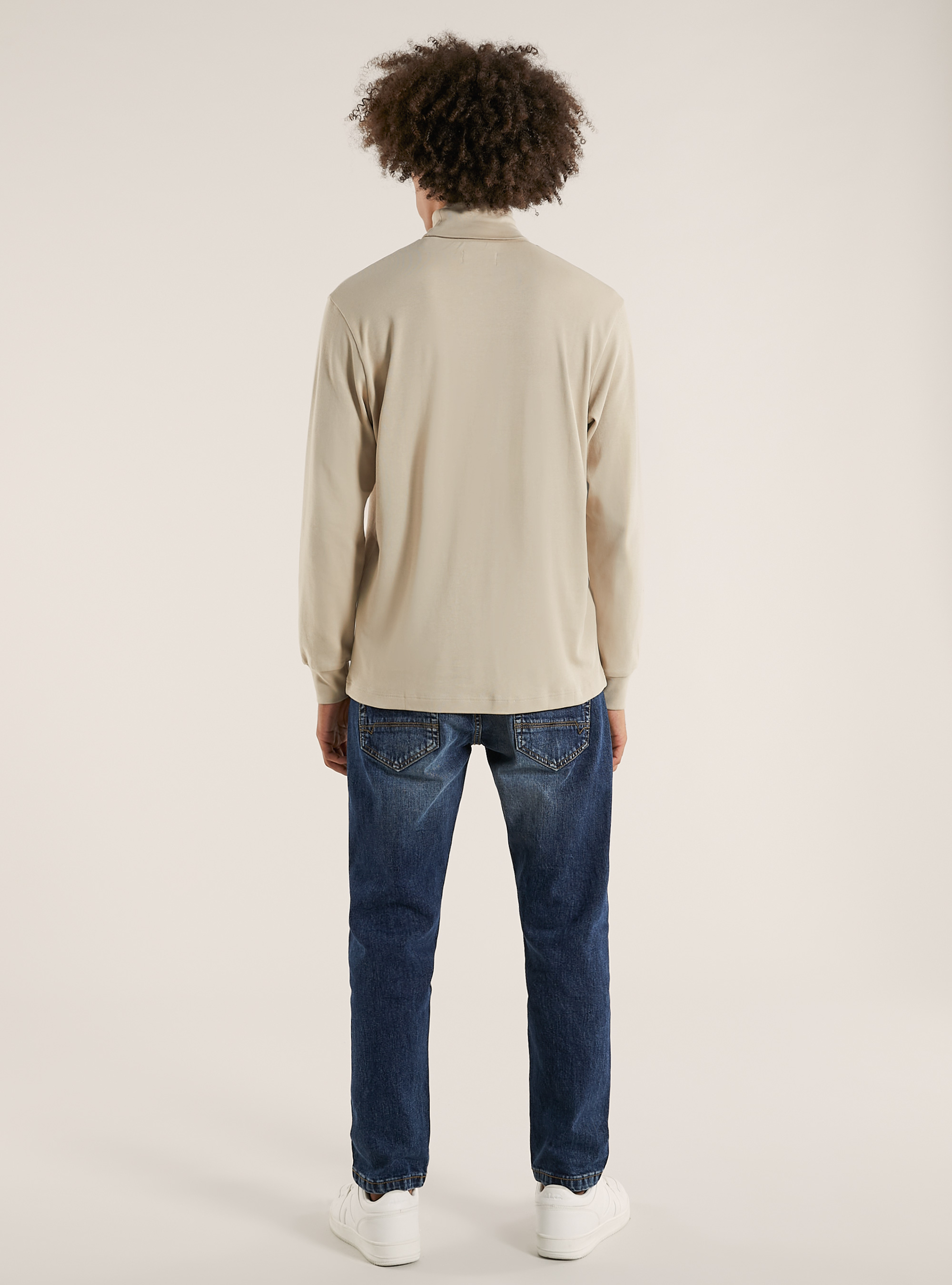 Maglietta a maniche lunghe a collo alto, BG2 BEIGE MEDIUM