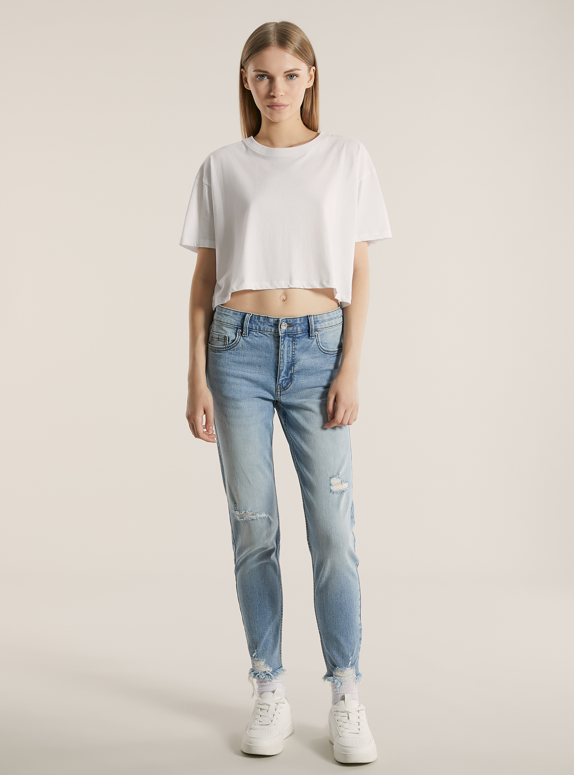 Skinny Fit Jeans mit Push-up-Effekt, D006 AZURE