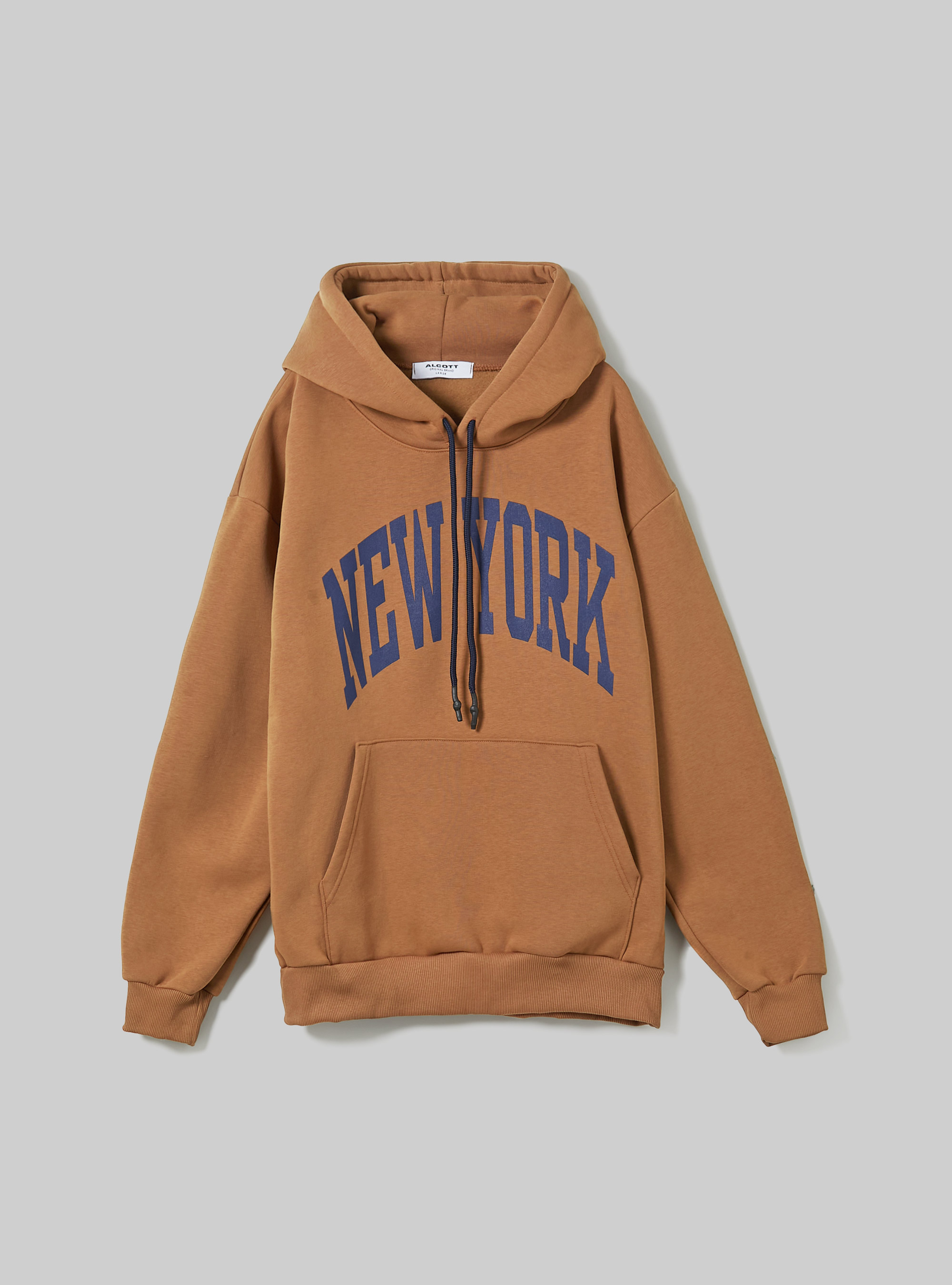 College print hoodie, BR2 BROWN MEDIUM