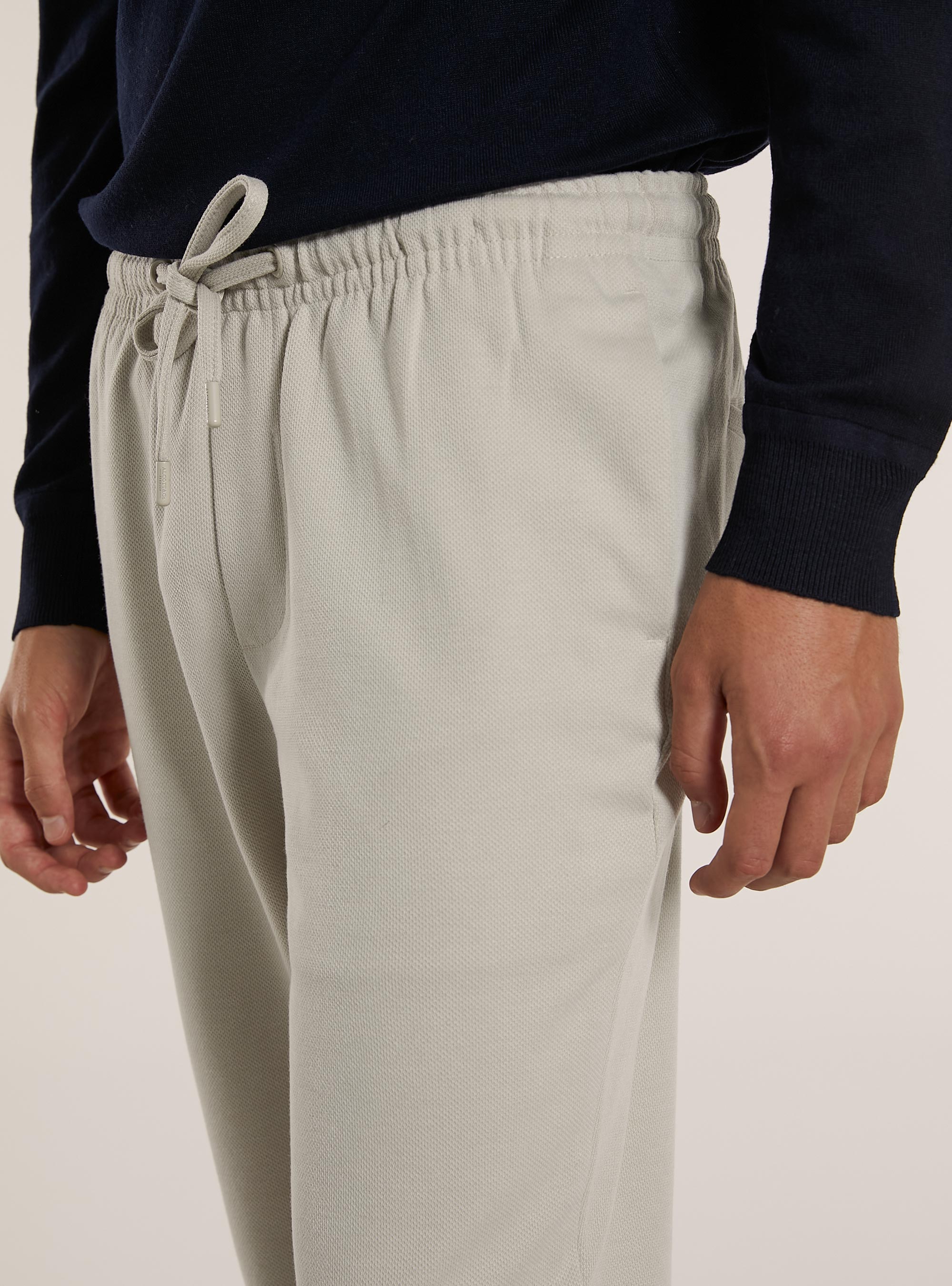 Trousers with honeycomb texture, BG2 BEIGE MEDIUM