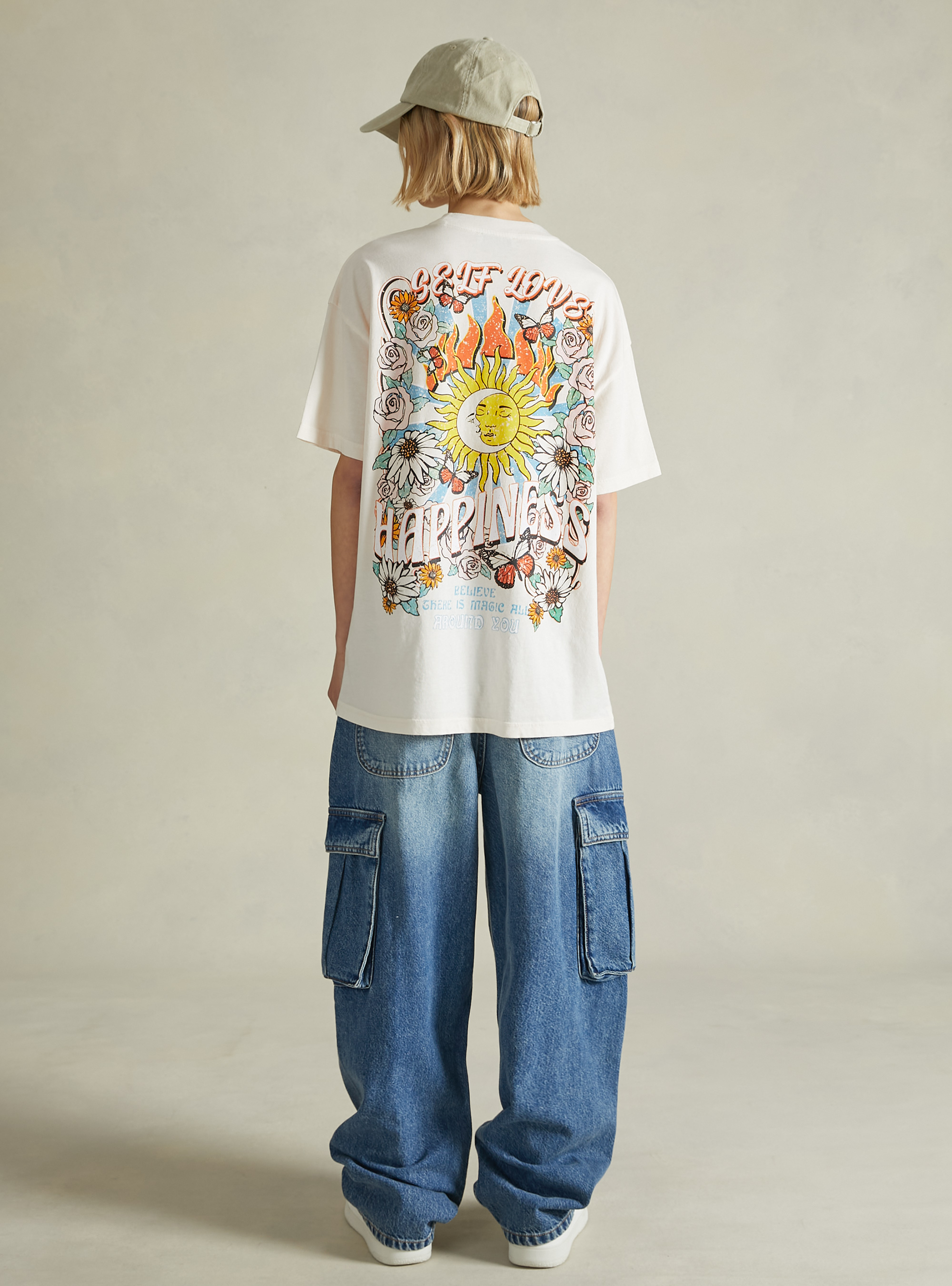 Cotton T-shirt with print, CR3 CREAM LIGHT