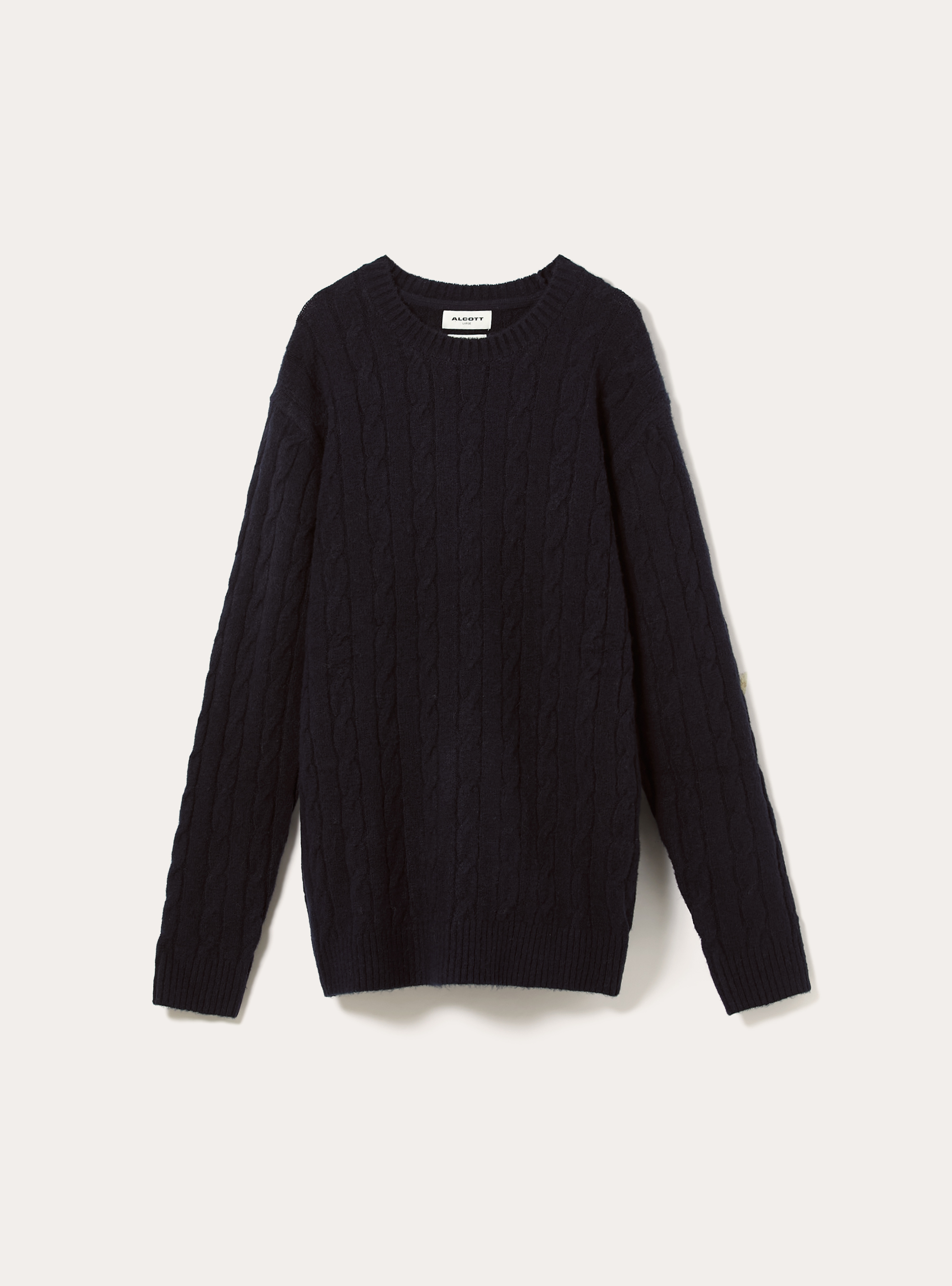 Maglione girocollo cable, NA1 NAVY DARK