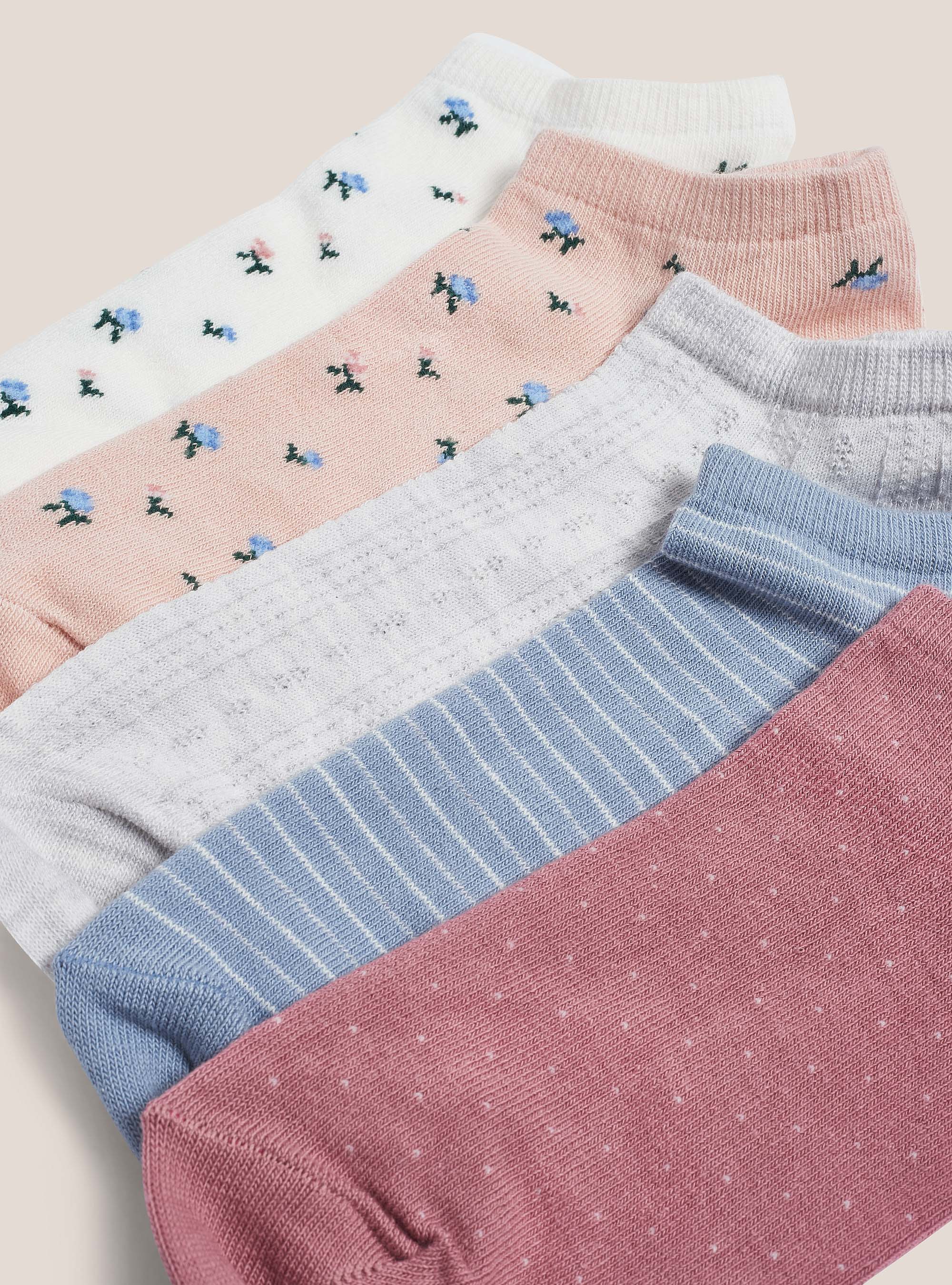 Lot de 5 paires de chaussettes fantaisie en coton, FANCY