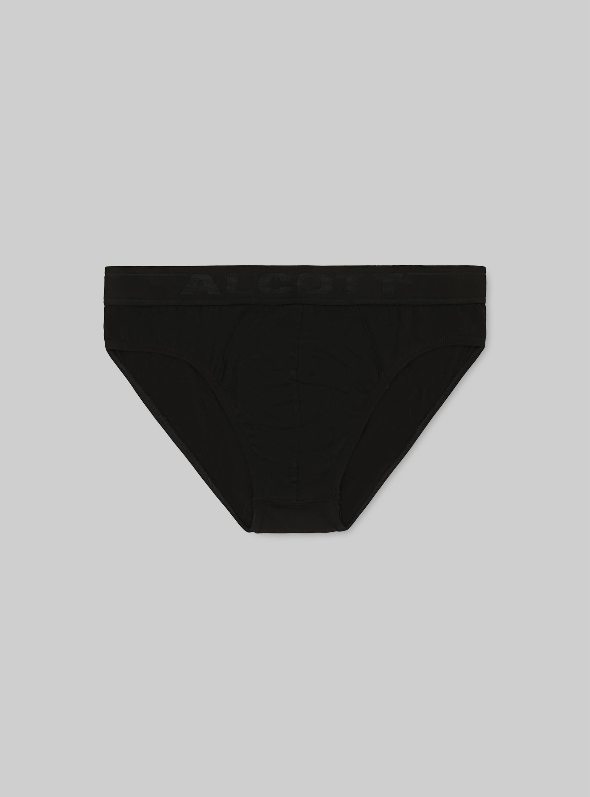 Stretch cotton briefs with logo, BK1 BLACK