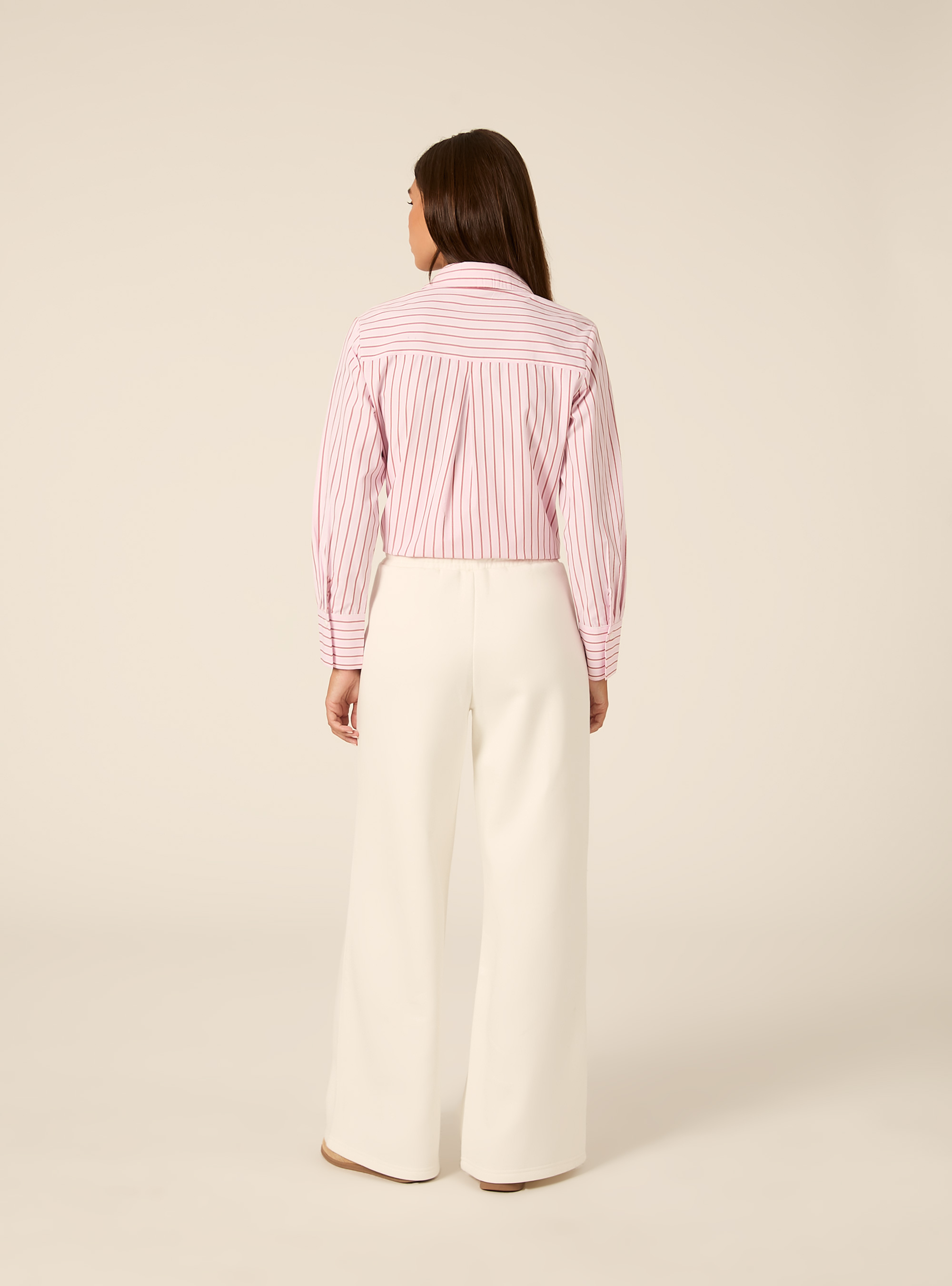 Pantaloni wide leg licenza harvard, PANNA