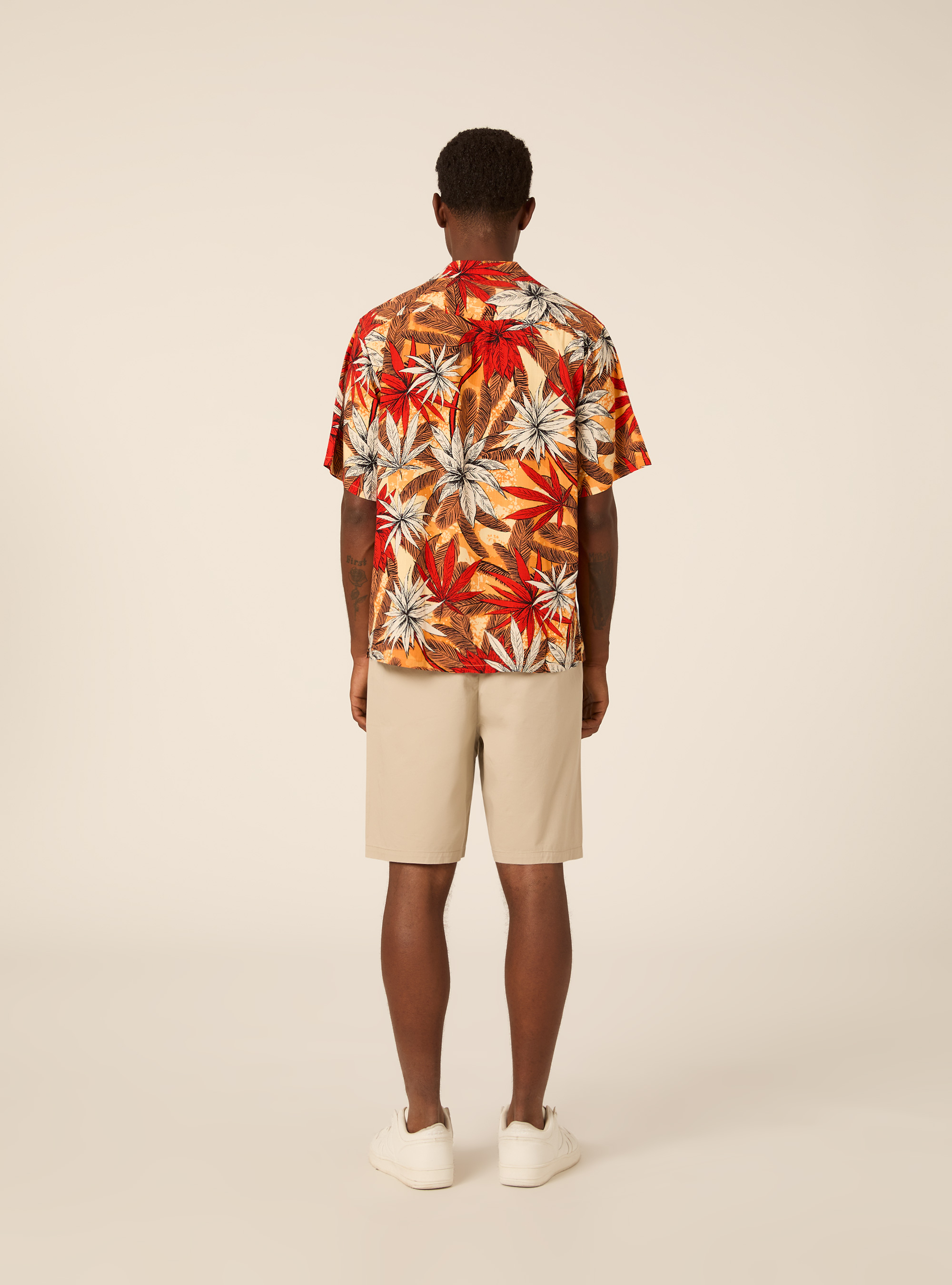 Chemise Bowling &agrave; Imprim&eacute; Tropical Chaud, OR2 ORANGE MED.