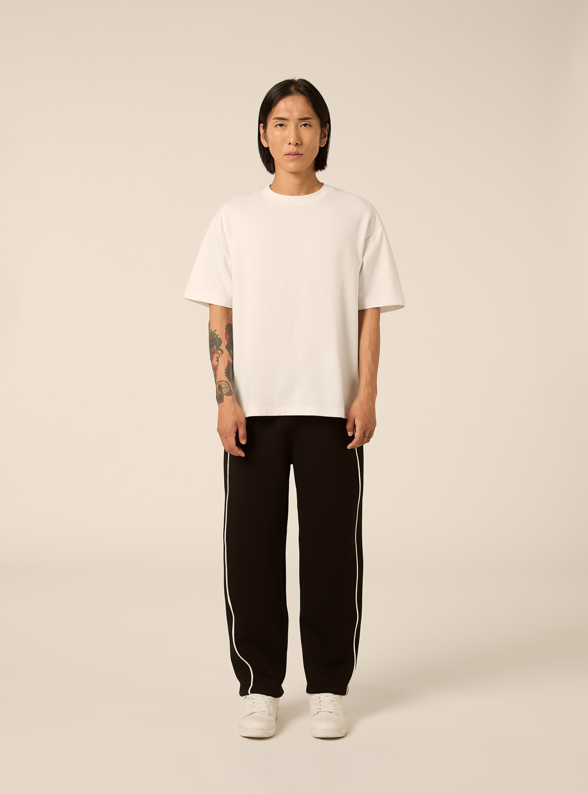 Pantaloni tuta con coulisse al fondo relaxed fit, BK1 BLACK
