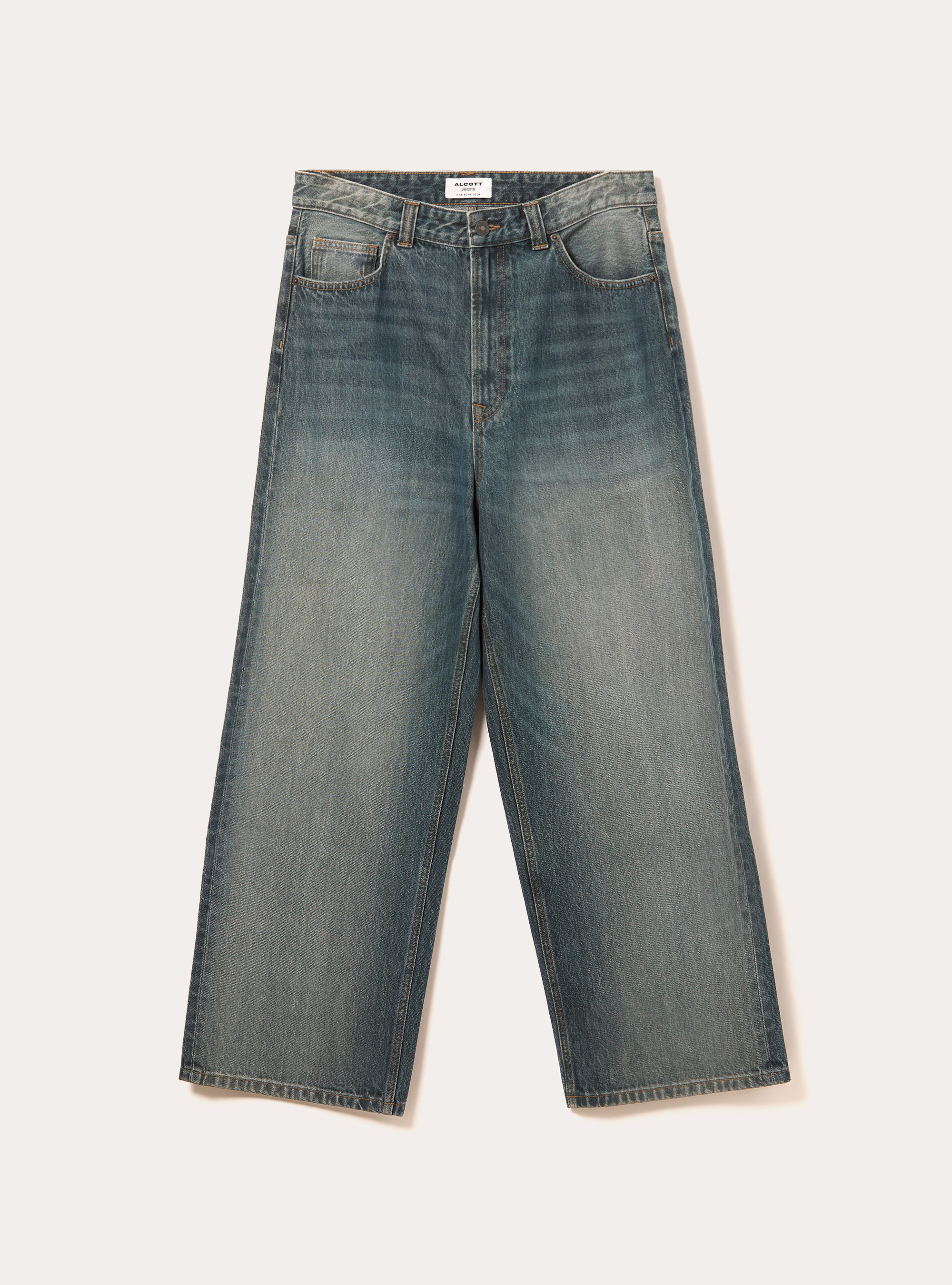 Super baggy fit jeans, D100 BLUE DARK OVERDYE