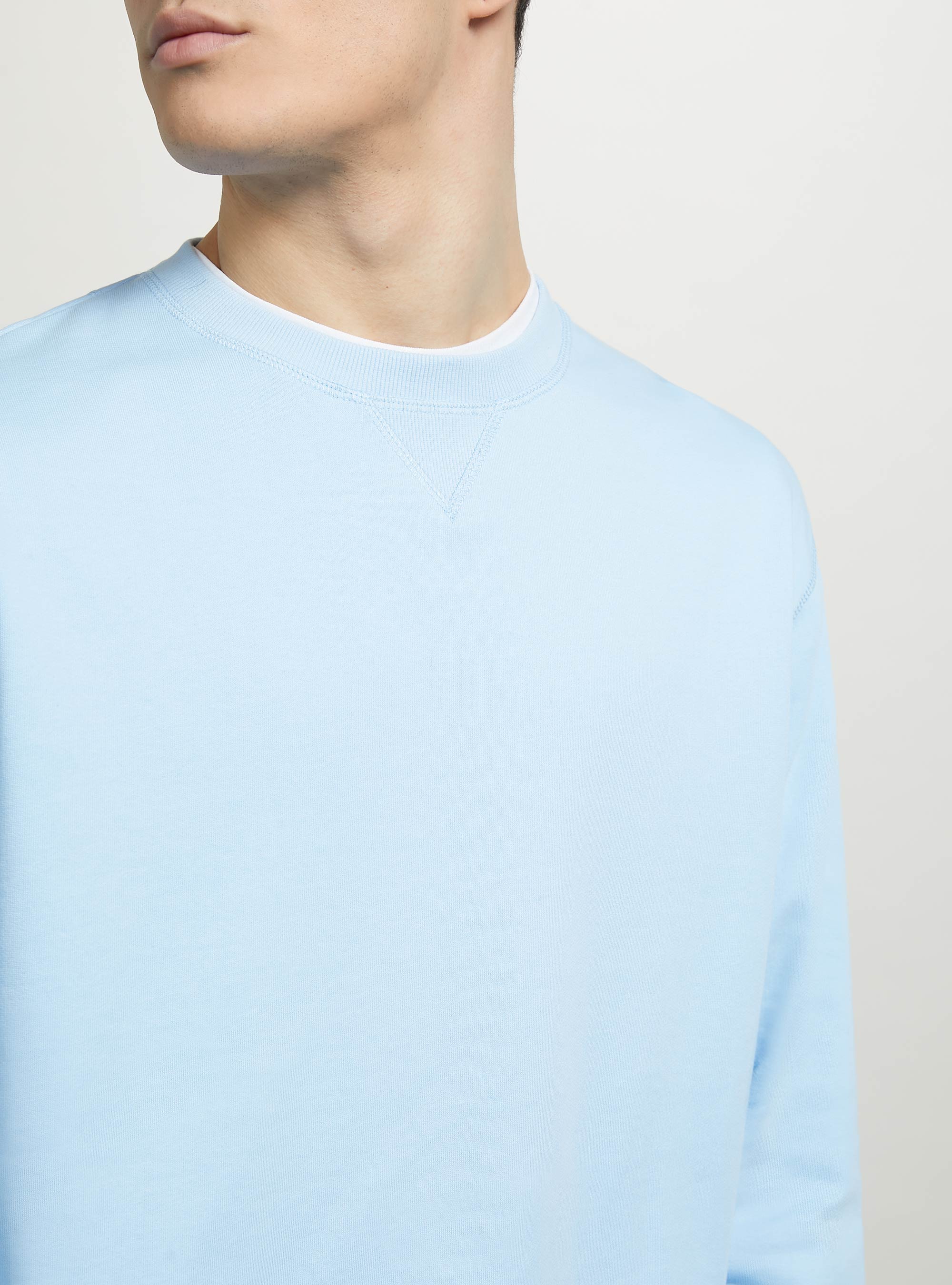 Plain-coloured crew-neck sweatshirt, AZ2 AZZURRE MEDIUM