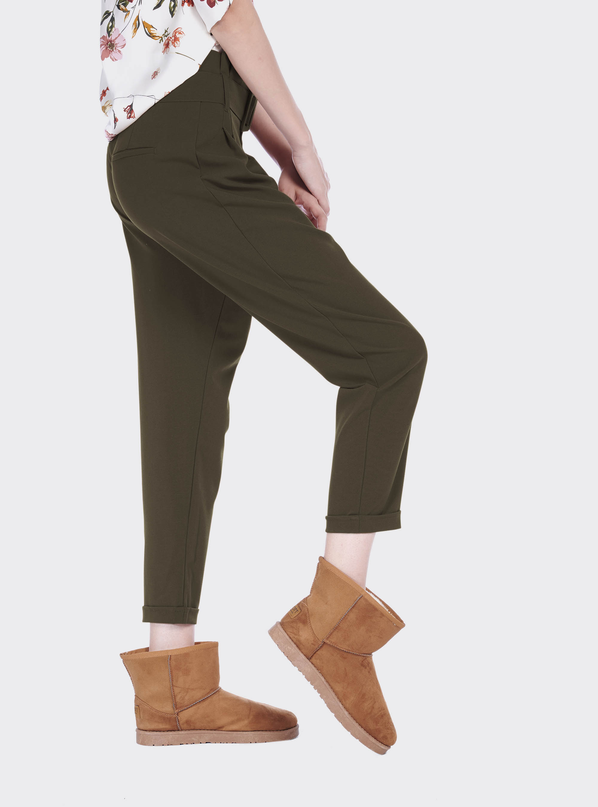 Pantalon paperbag, C6677 KAKY