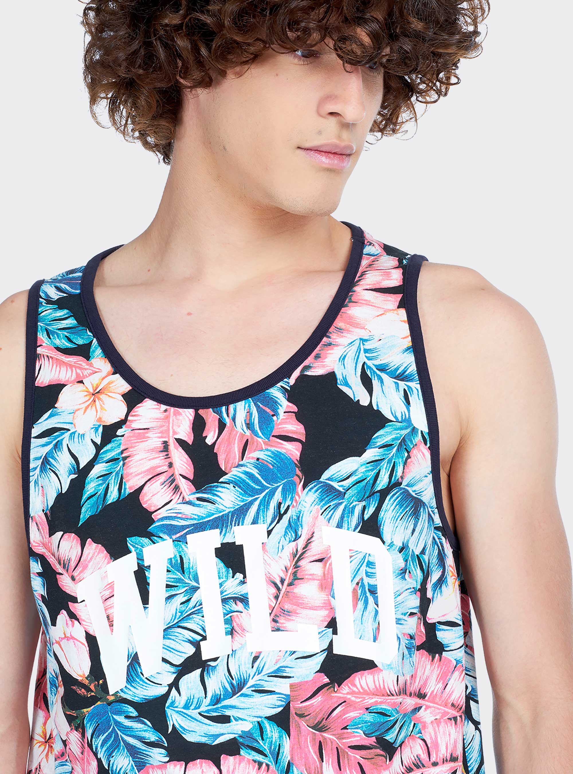 Cotton comfort-stretch tank top, MULTICOLOR