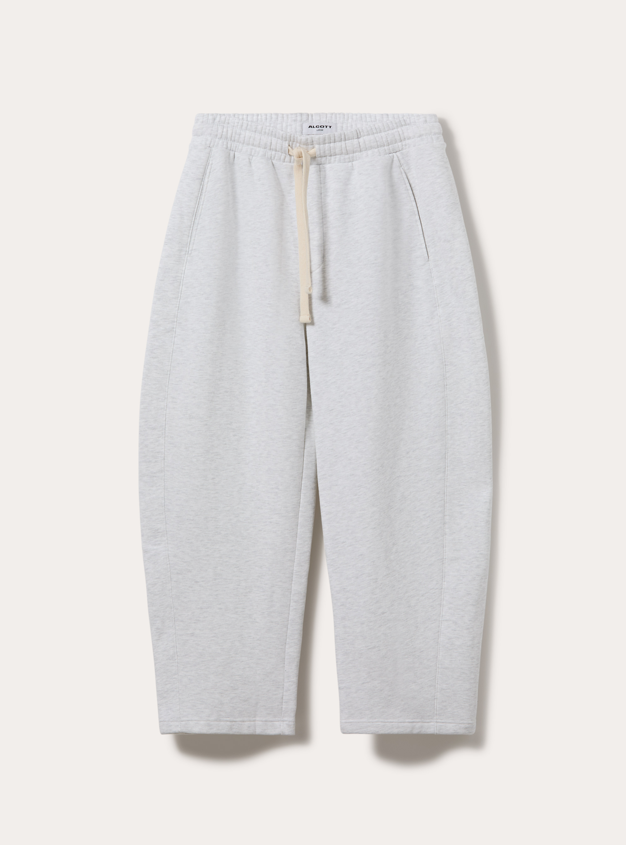 Pantalone in felpa barrel fit, GRIGIO CHIARO MELANGE