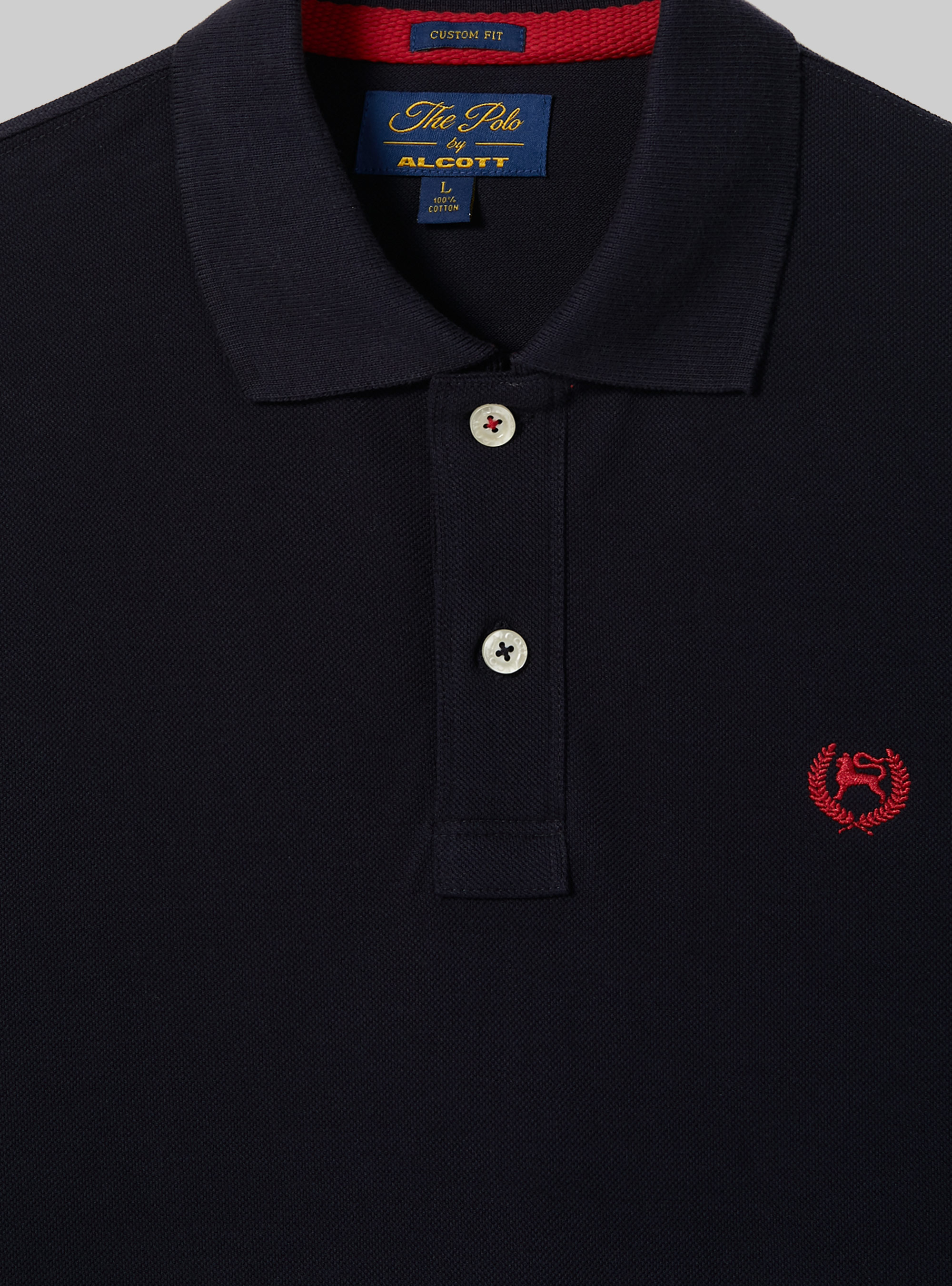 Cotton piqué polo shirt with embroidery, NA1 NAVY DARK