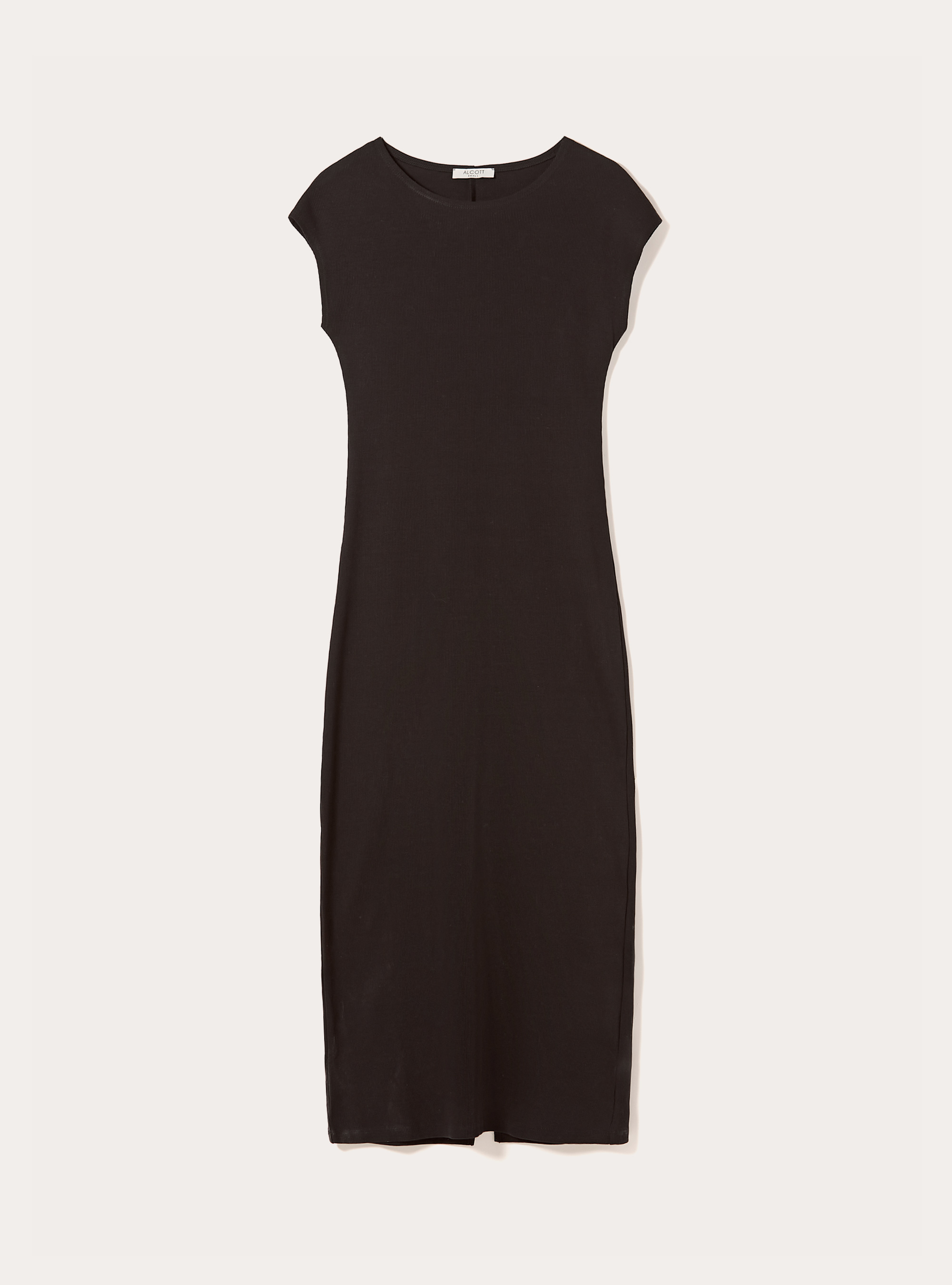 Robe ajustée en côtes, BK1 BLACK