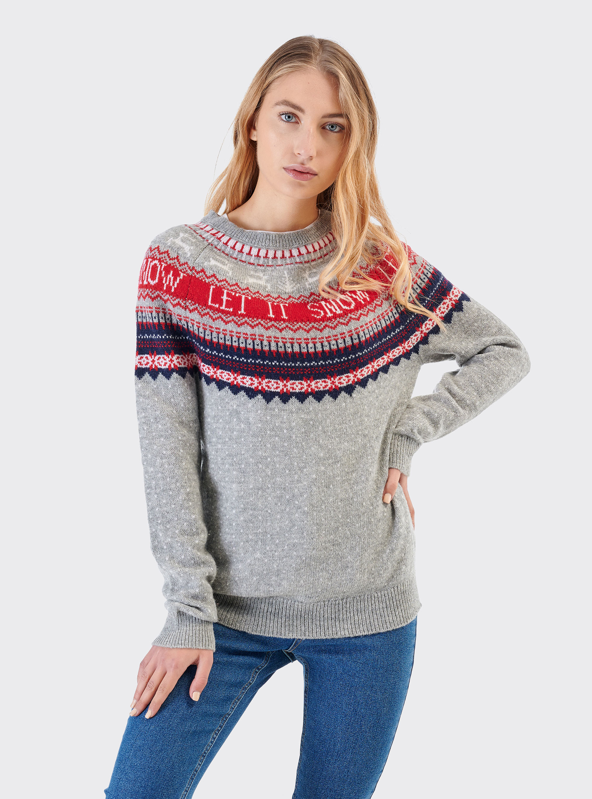 UGLY CHRISTMAS SWEATER CREWNECK, GREY