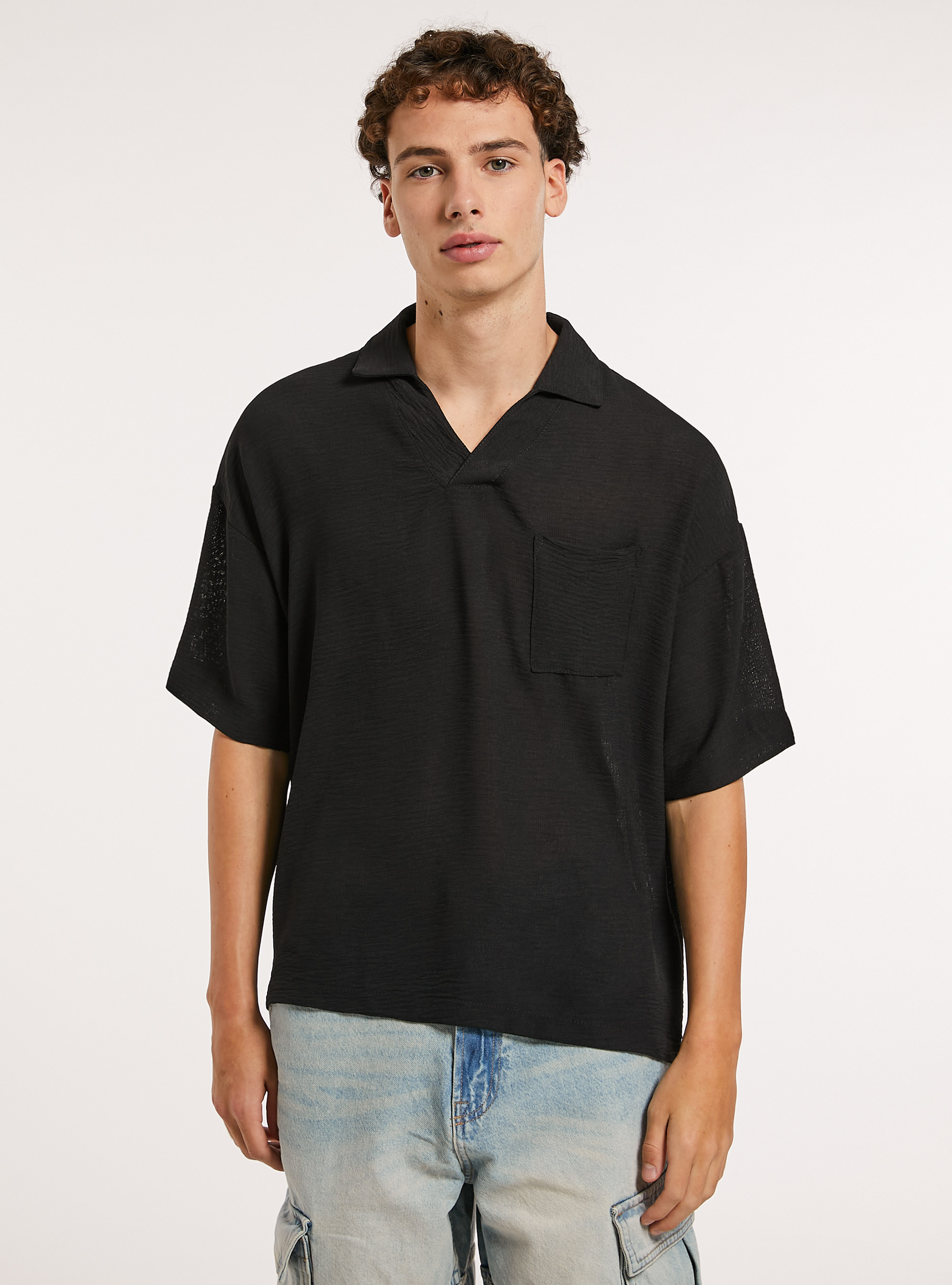 Polo con taschino, BK1 BLACK