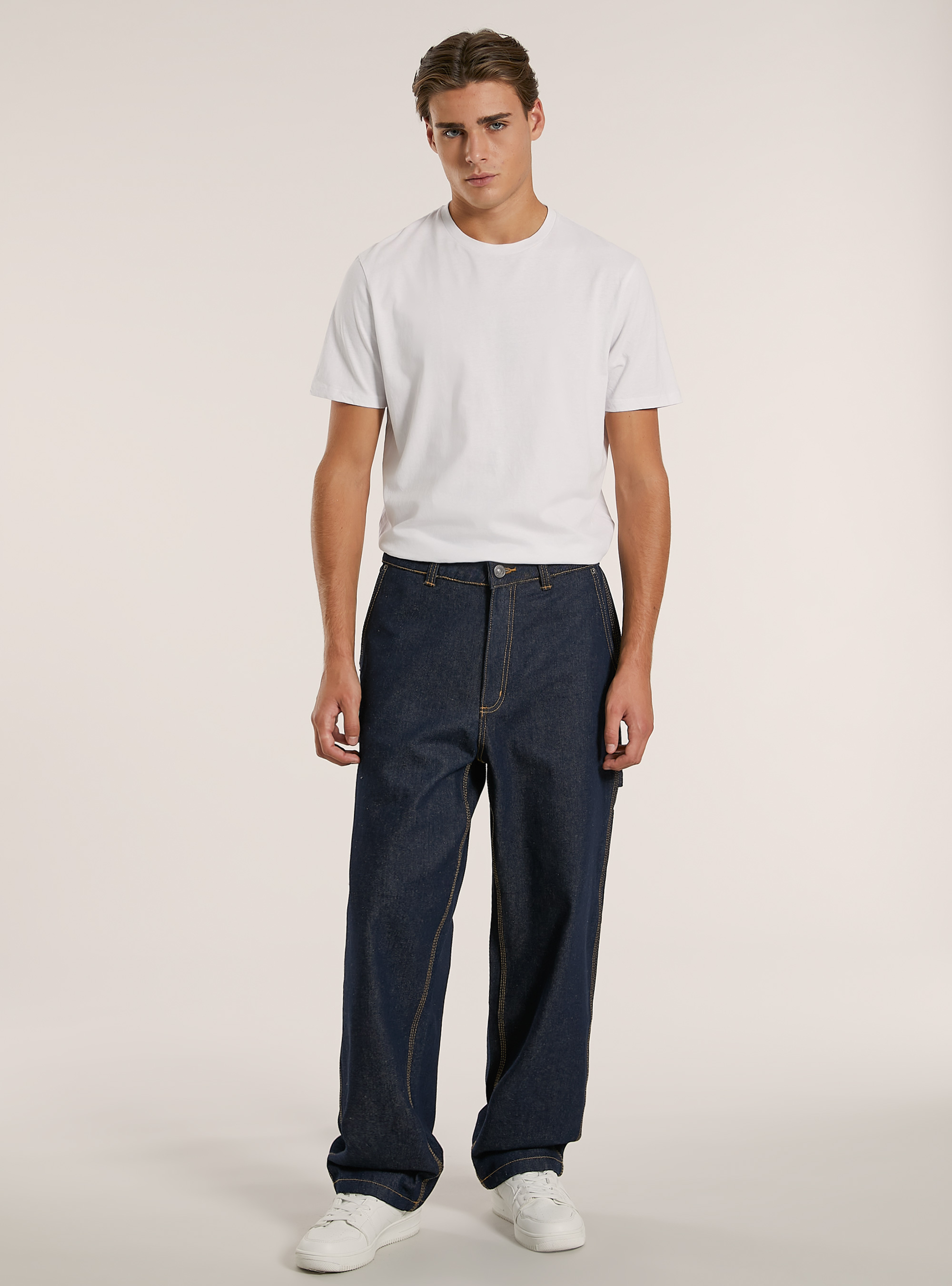 Jeans de charpentier ouvrier, D002 MEDIUM DARK BLUE