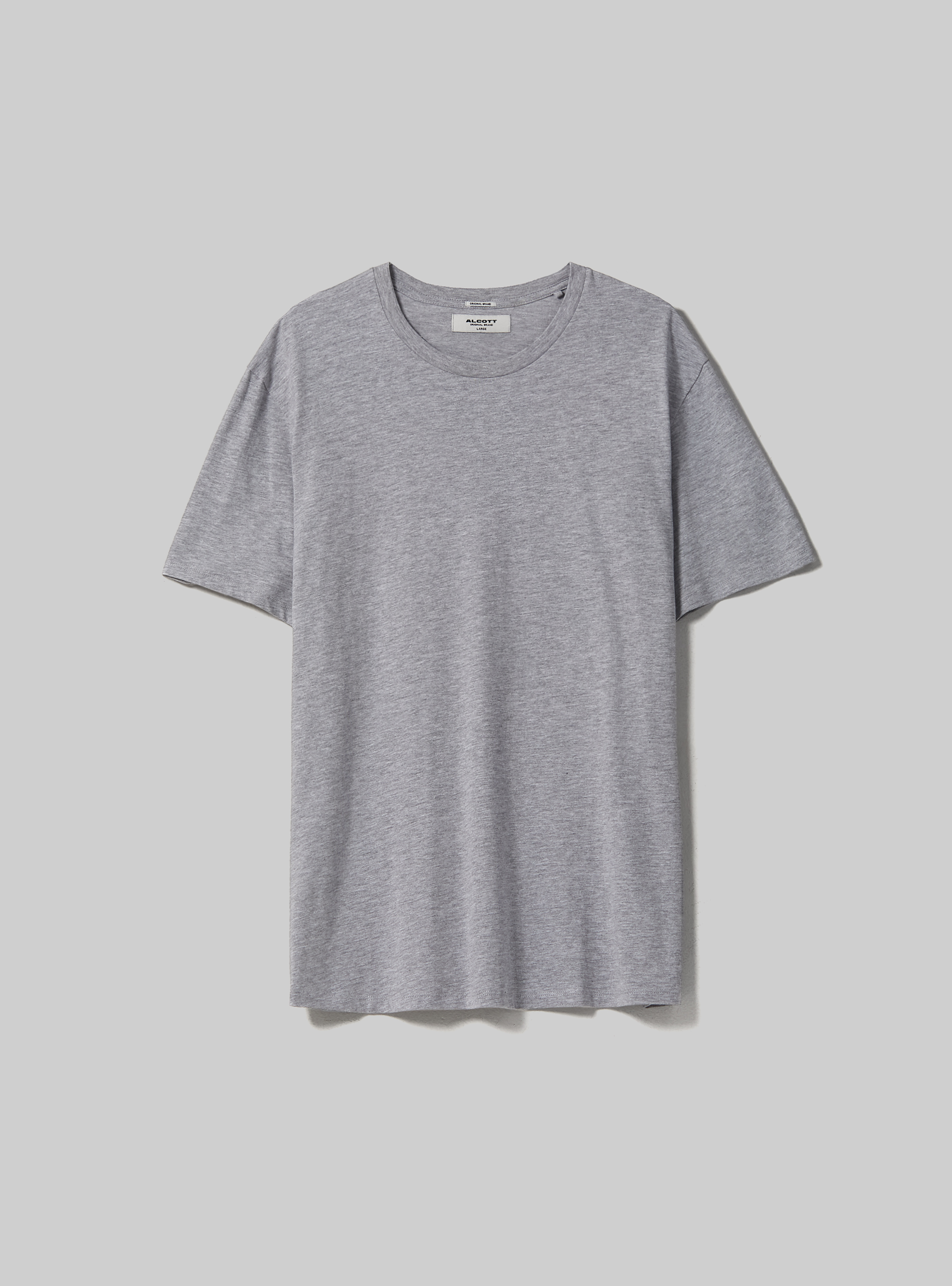 Crew-neck cotton T-shirt, MGY3 GREY MEL LIGHT