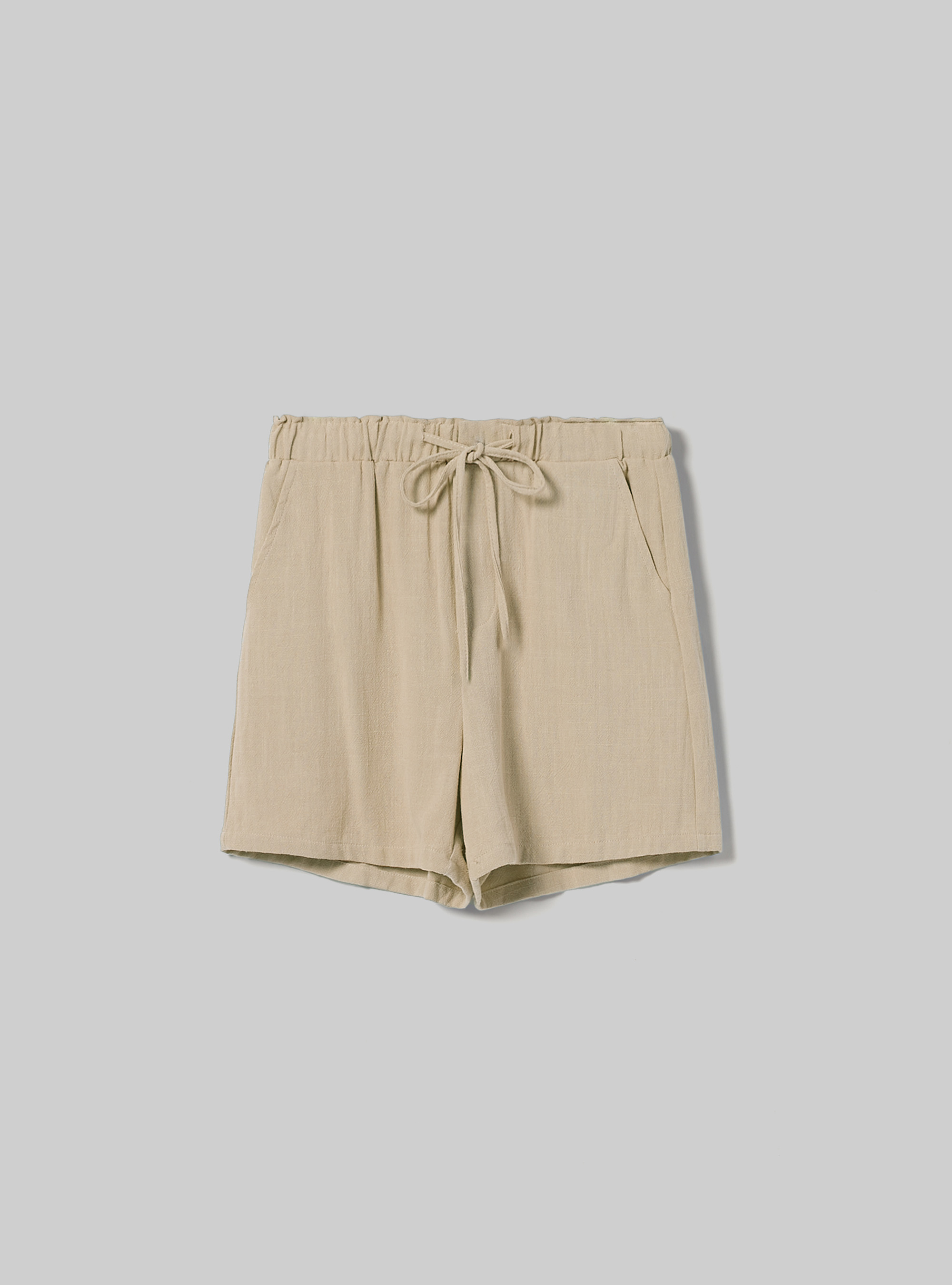 Shorts in soft crepe, BG2 BEIGE MEDIUM