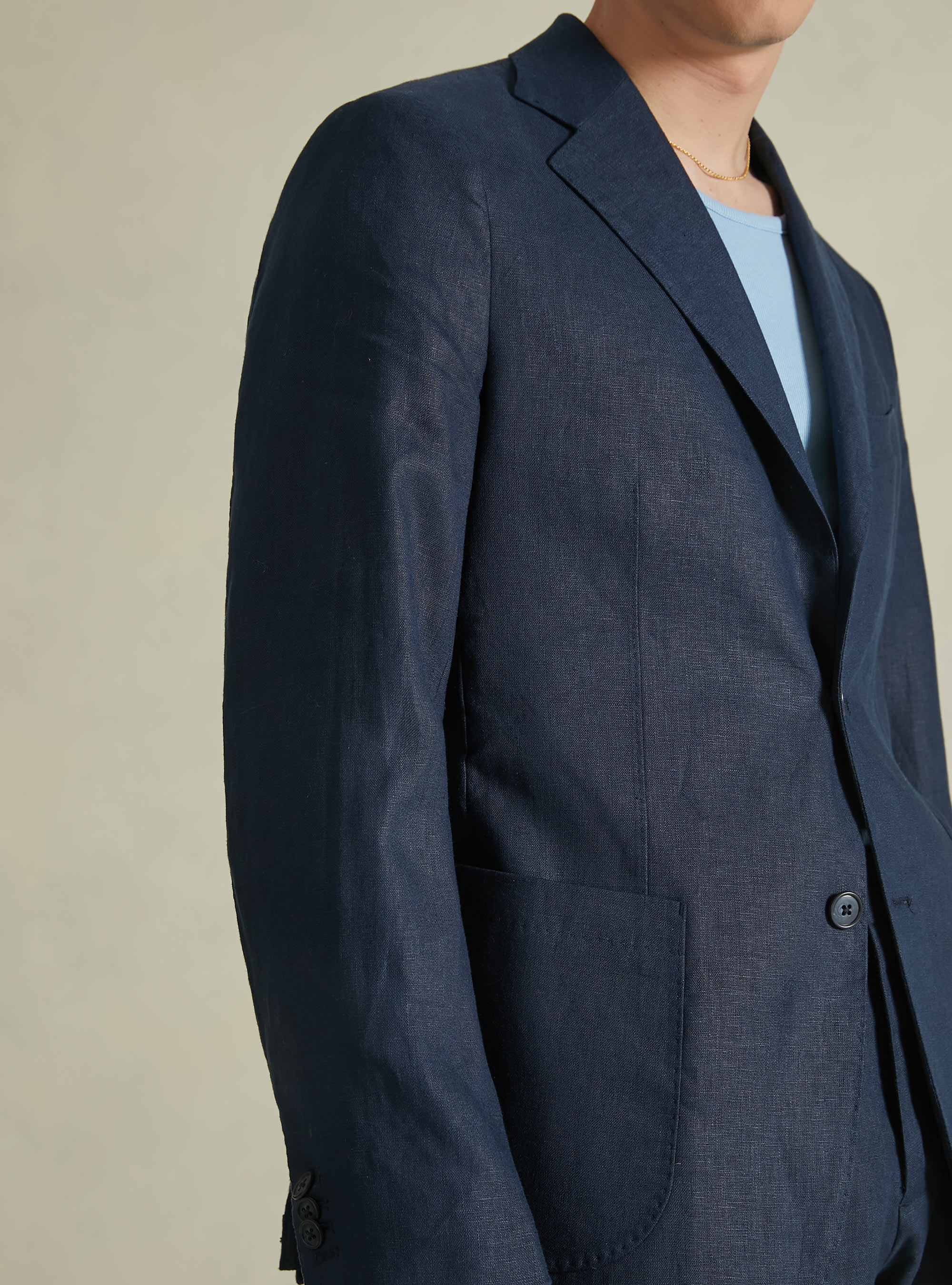 Pure Linen Jacket, NA1 NAVY DARK