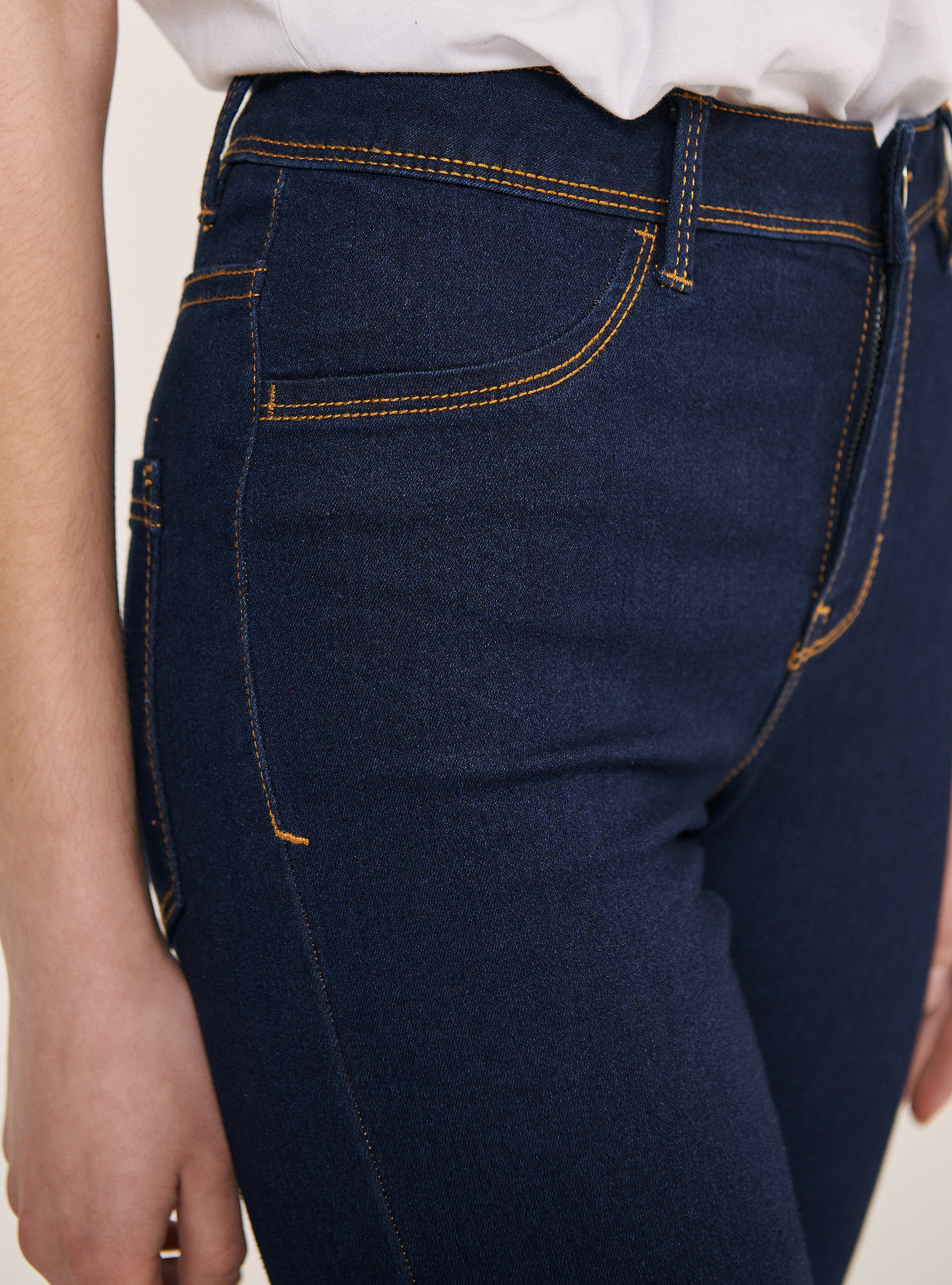 Jeans super skinny a vita alta comfort fit, BLU