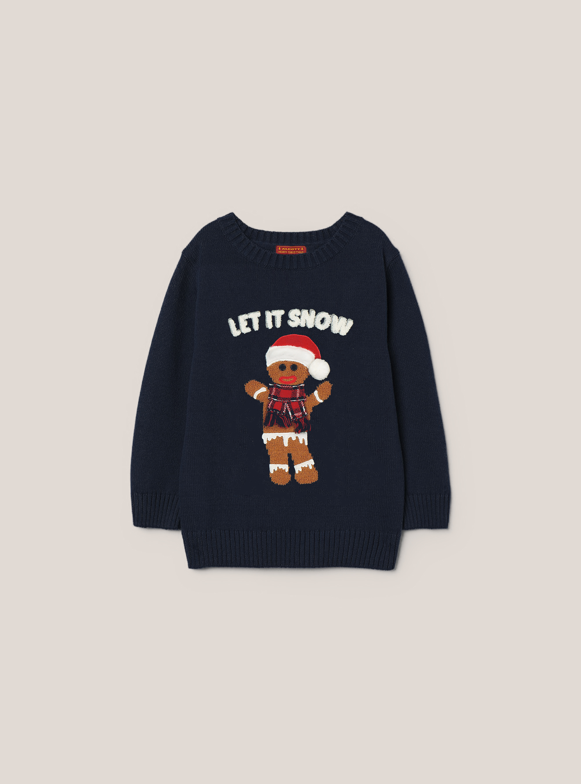 Christmas pullover ''mini me'' with gingerbread man, BLUE NAVY