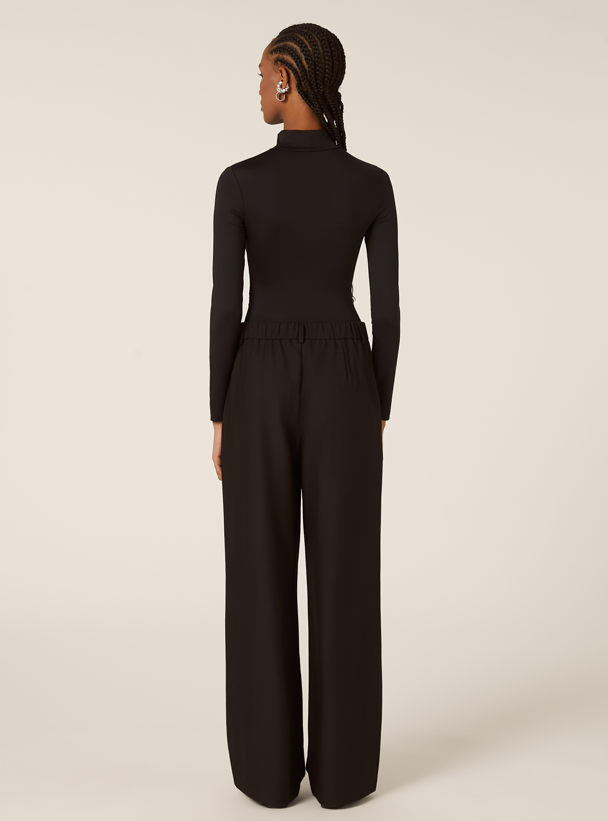 Tailored trousers with pleats, BK1 BLACK