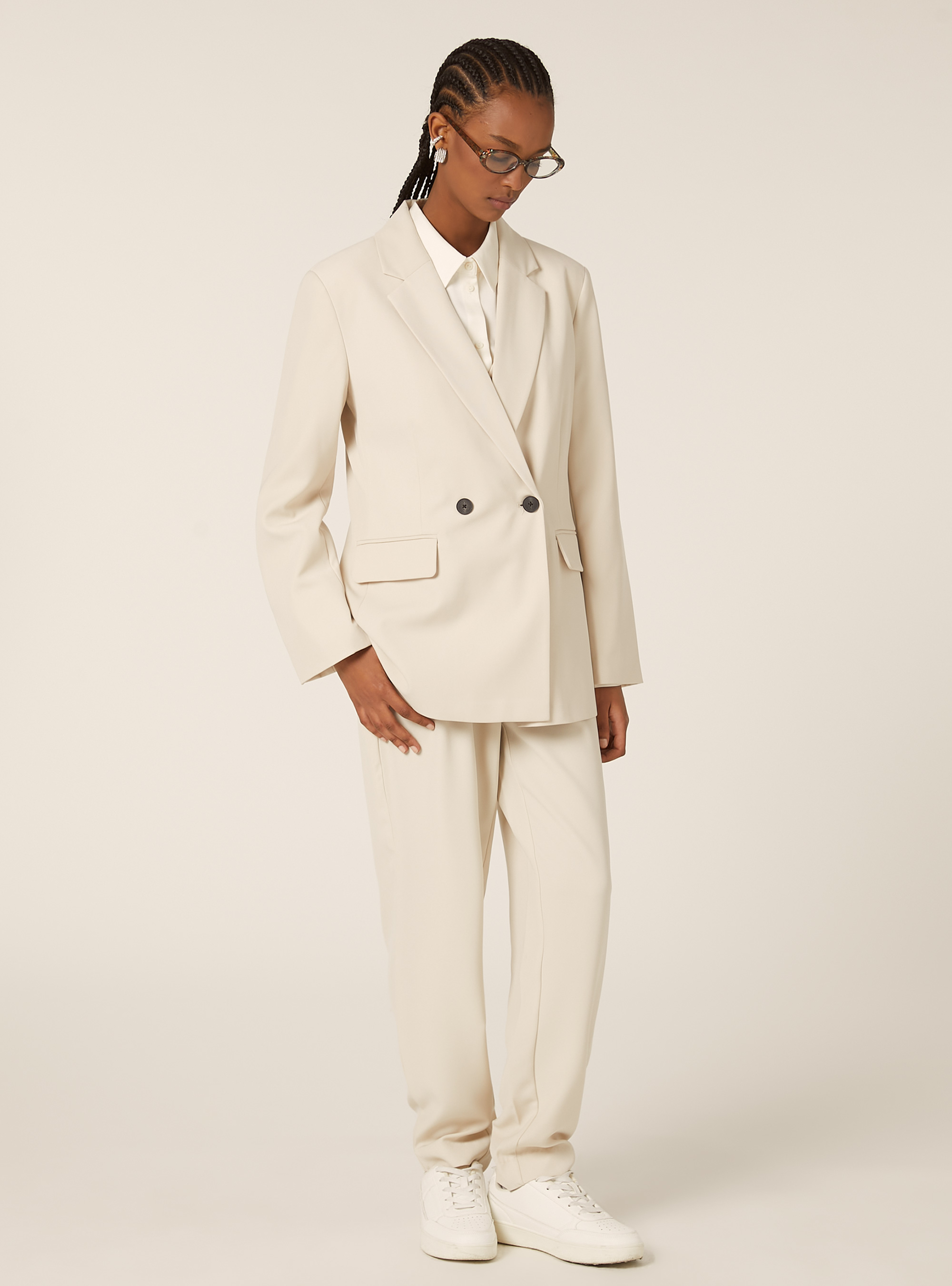 Double-breasted tailored blazer, BG2 BEIGE MEDIUM