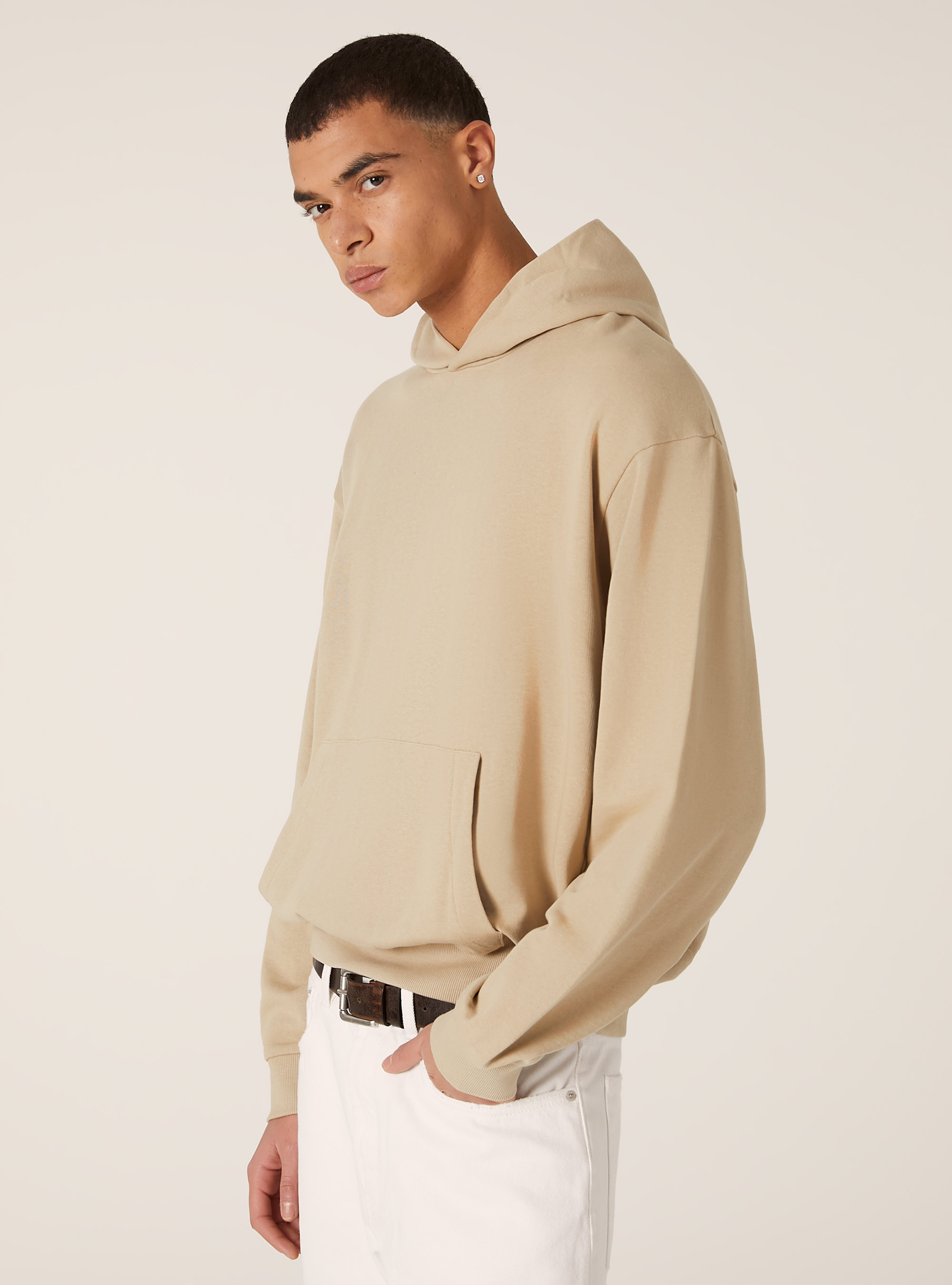 Felpa boxy fit con cappuccio, BG2 BEIGE MEDIUM