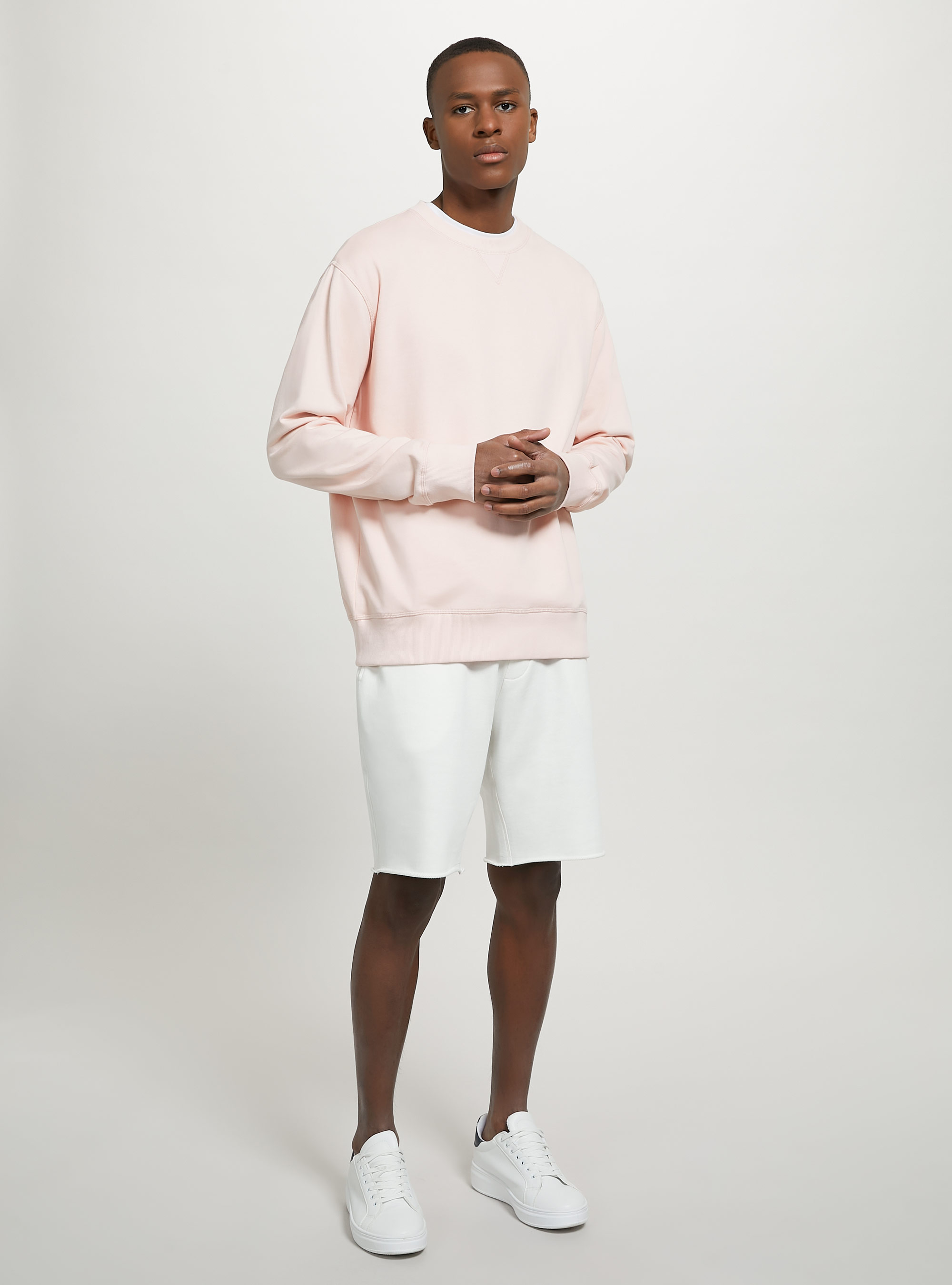 Plain-coloured crew-neck sweatshirt, PK3 PINK LIGHT