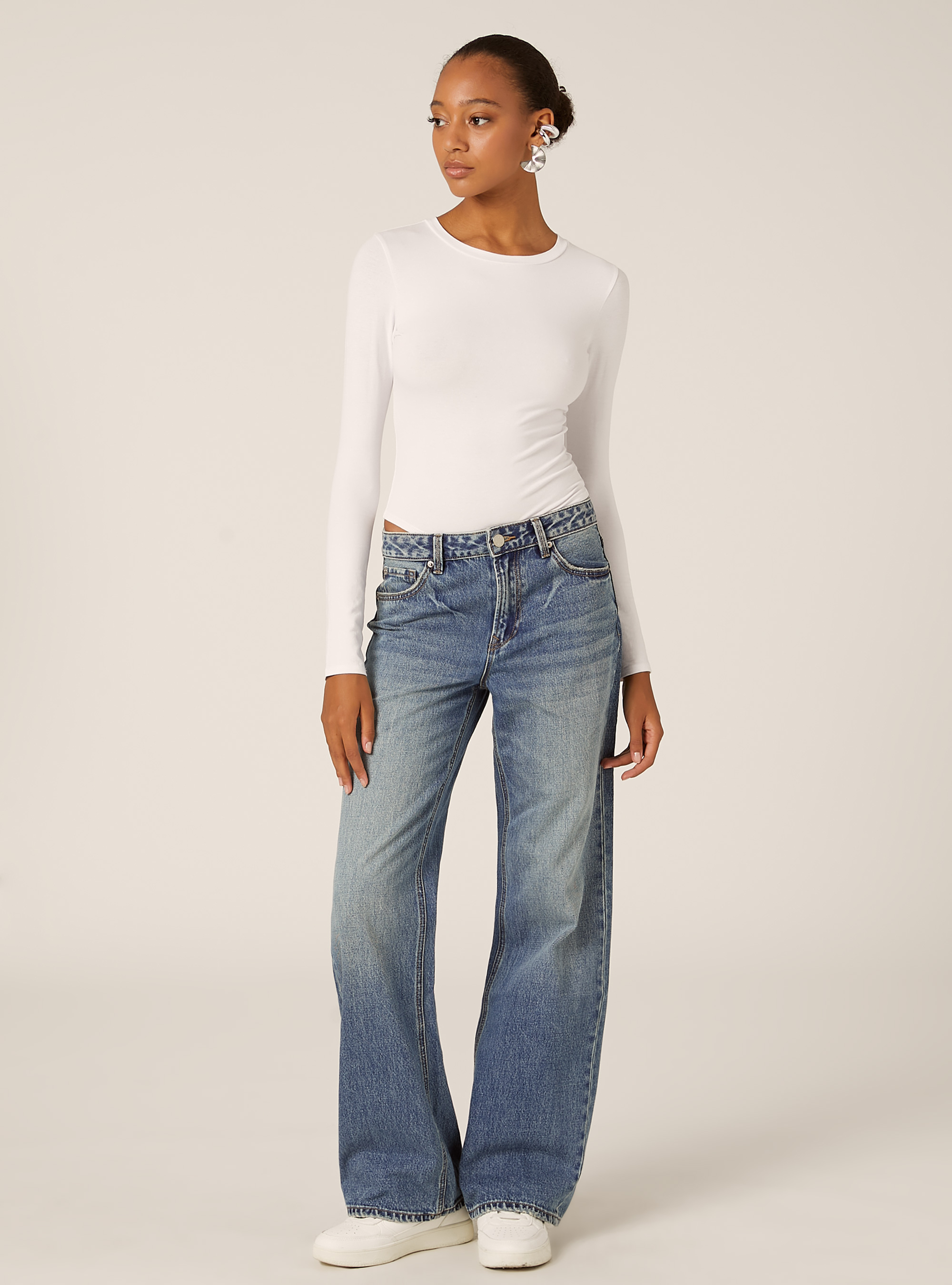 Jeans straight fit, D002 MEDIUM DARK BLUE