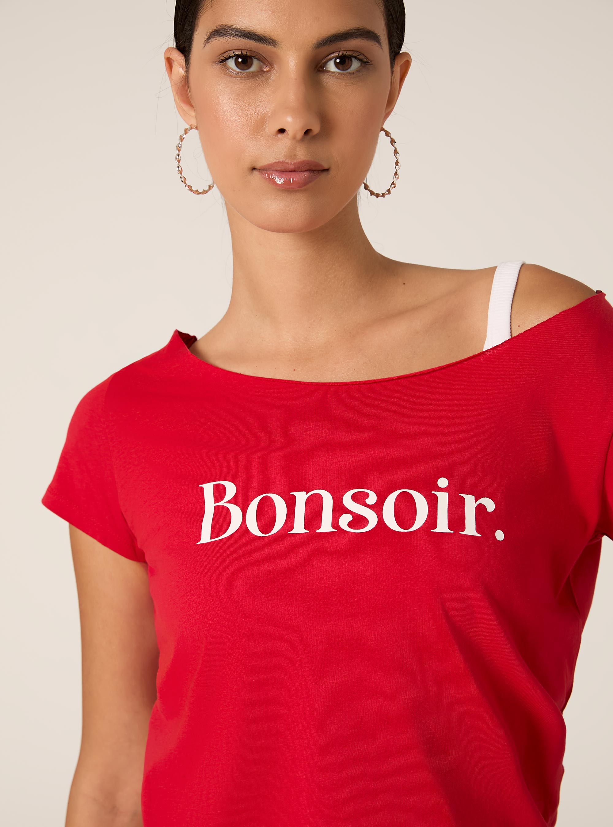 Boat neck T-shirt, RD2 RED MEDIUM