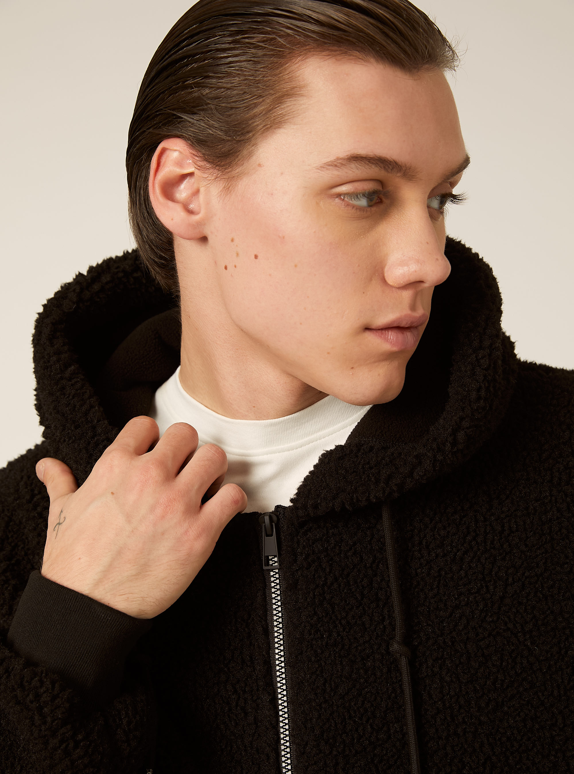 Teddyjacke mit Kapuze, BK1 BLACK