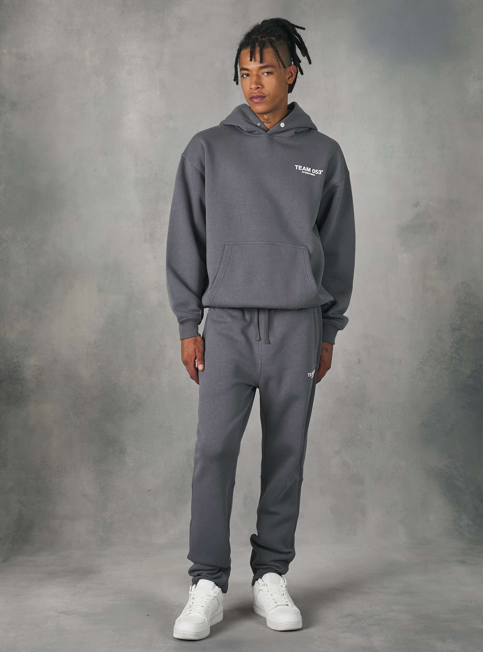 Jogger trousers with Team 053 print, GY1 GREY DARK