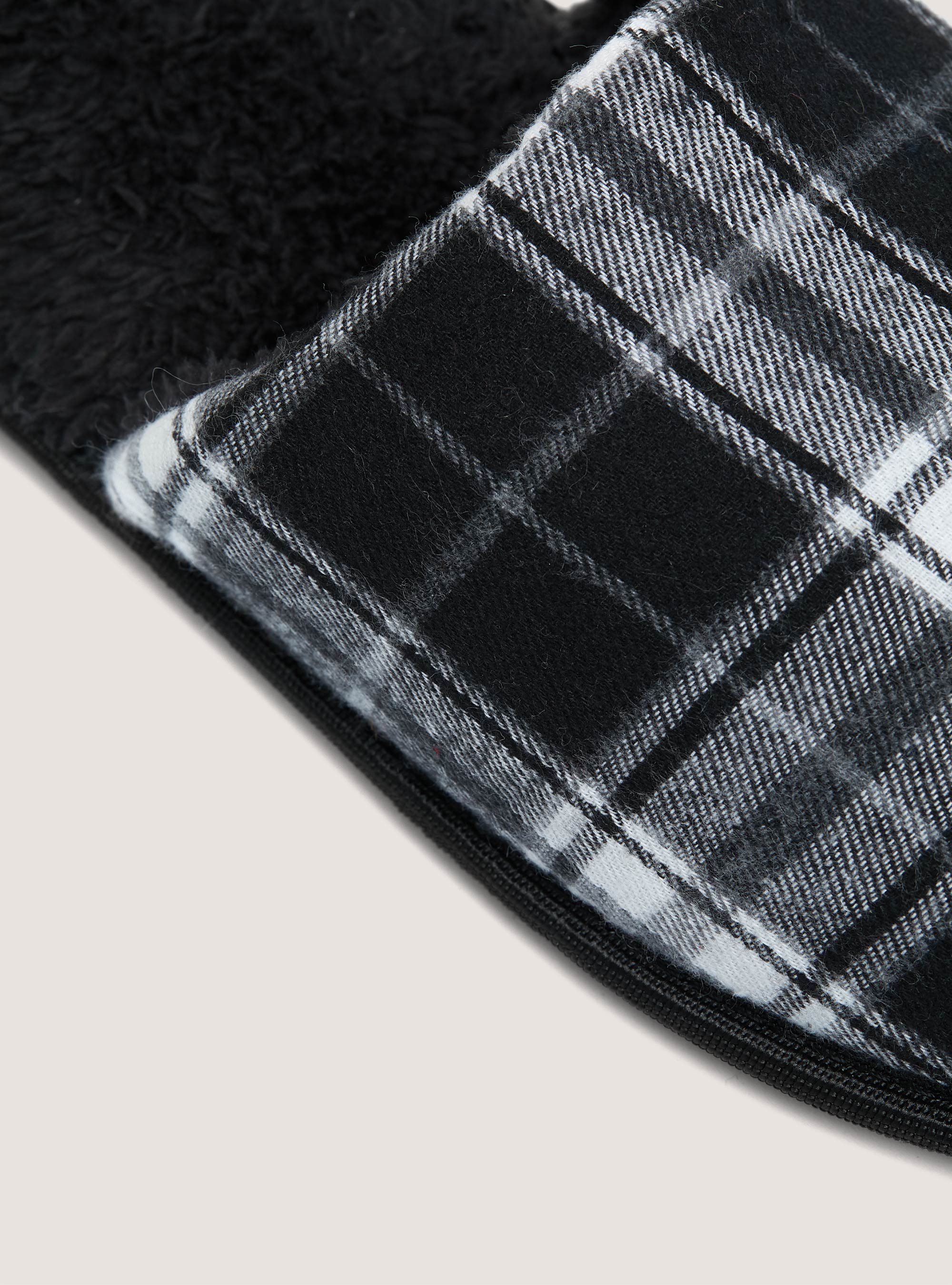 Tartan slippers, WHITE