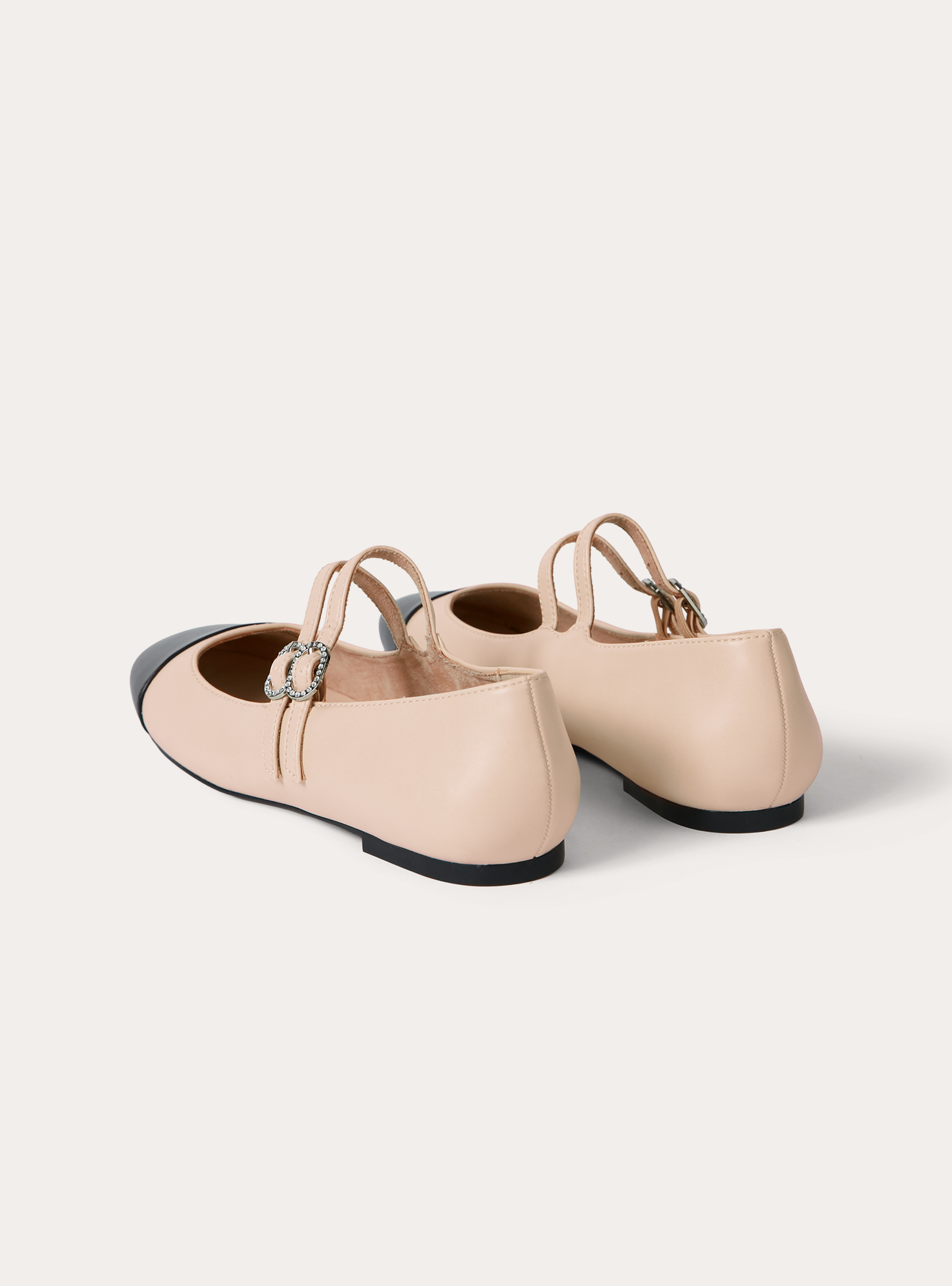 Ballerine bicolore con cinturino, BG2 BEIGE MEDIUM