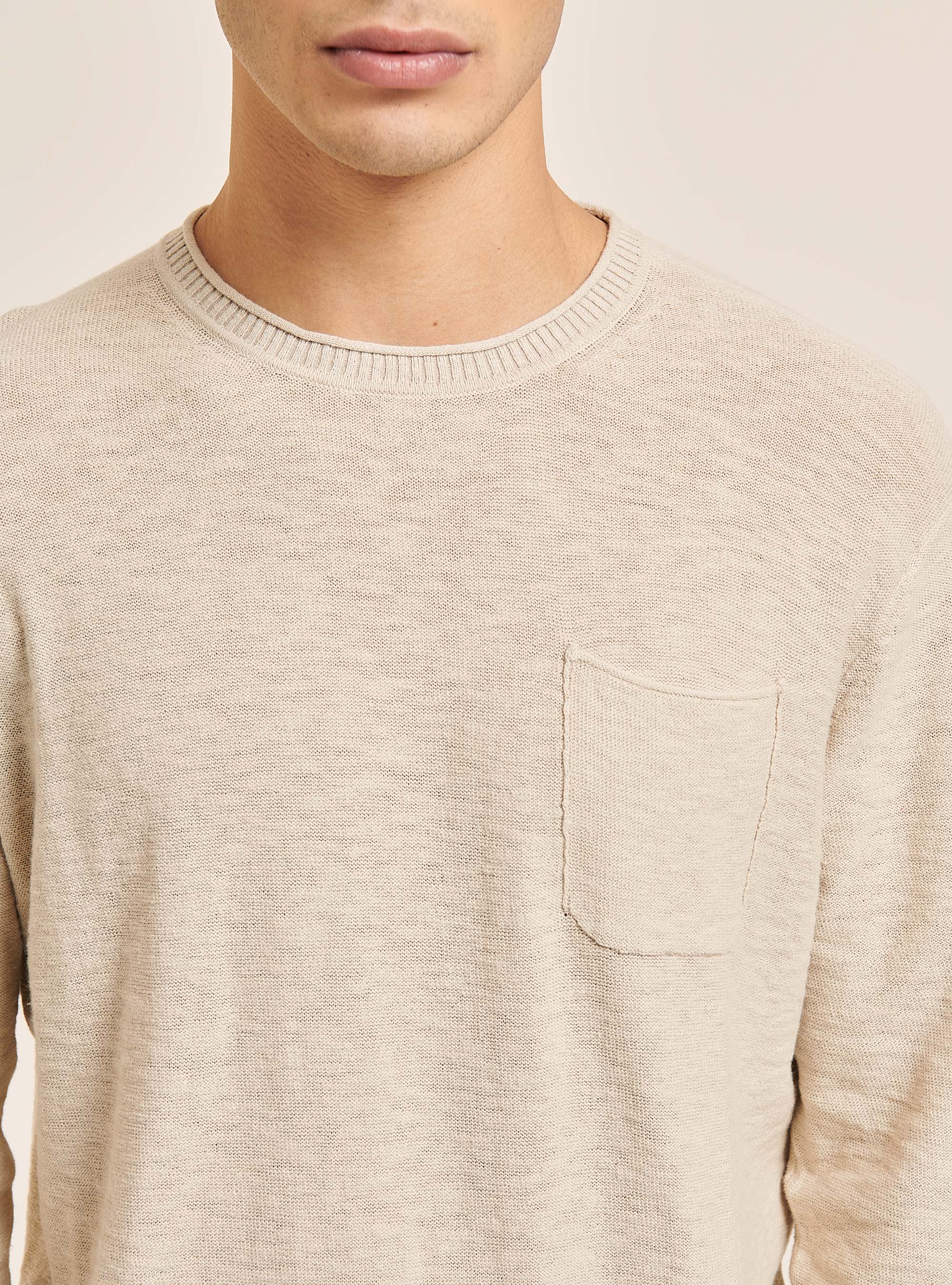 Pullover with roll neck and breast pocket, BG3 BEIGE LIGHT