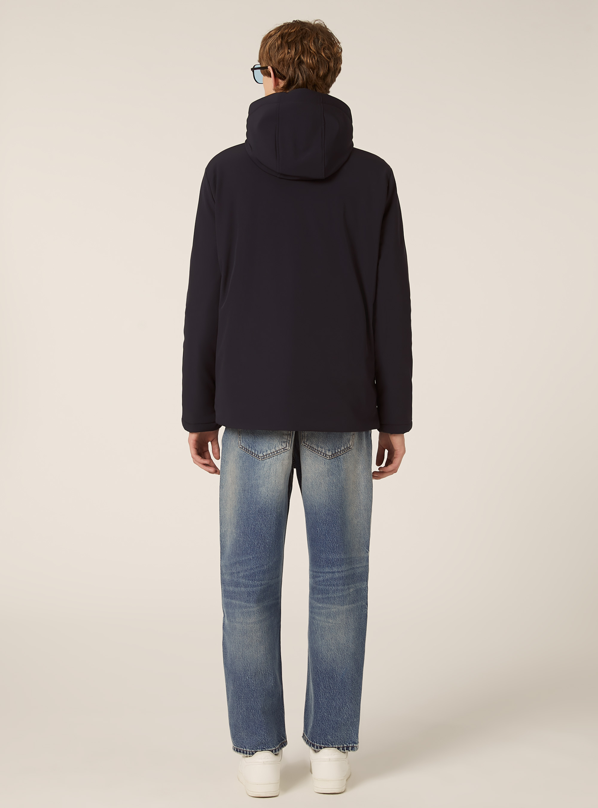 Giubbino con cappuccio e zip impermeabili, NA1 NAVY DARK