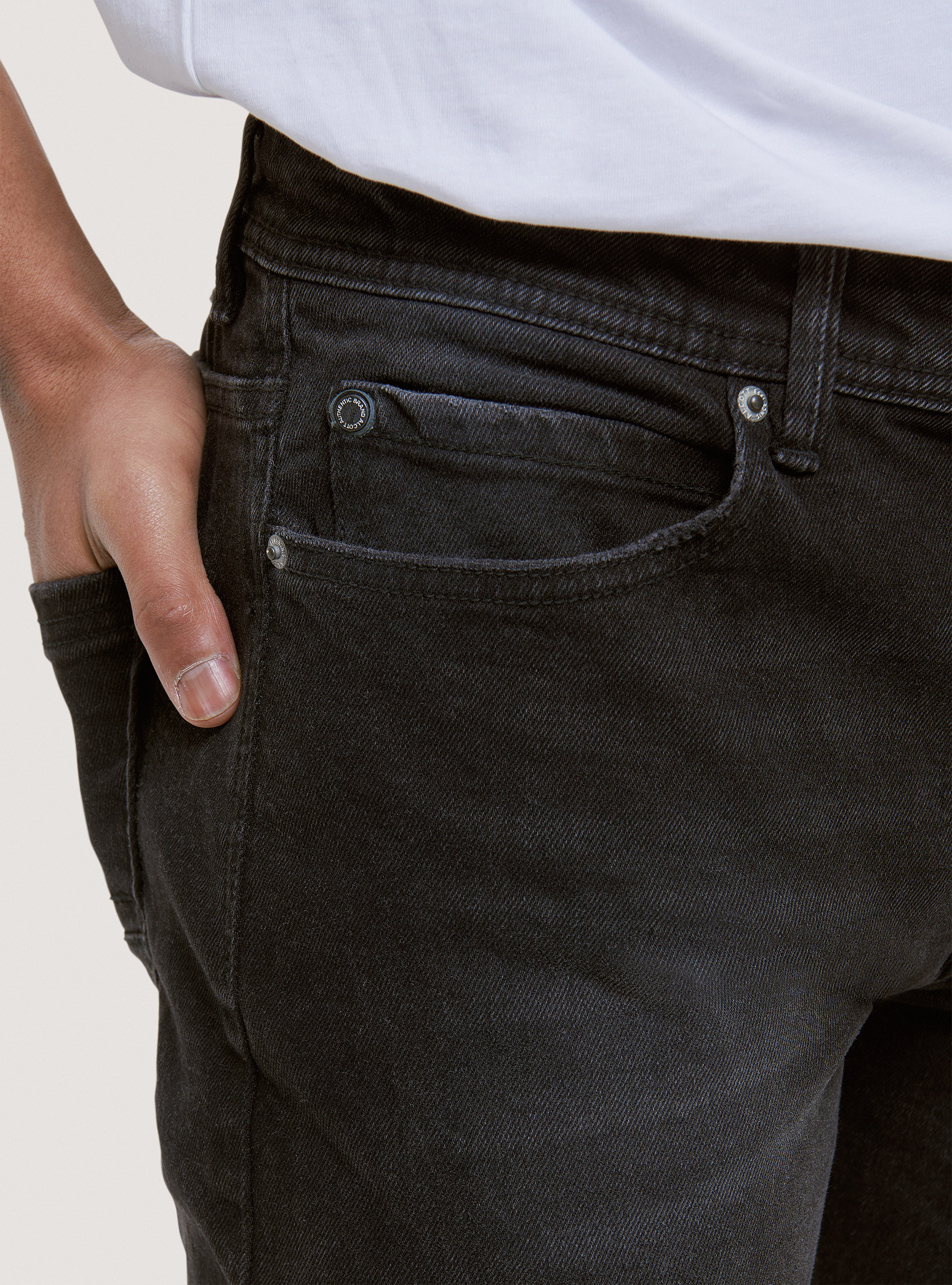 Slim Fit Baumwolljeans, C109 BLACK